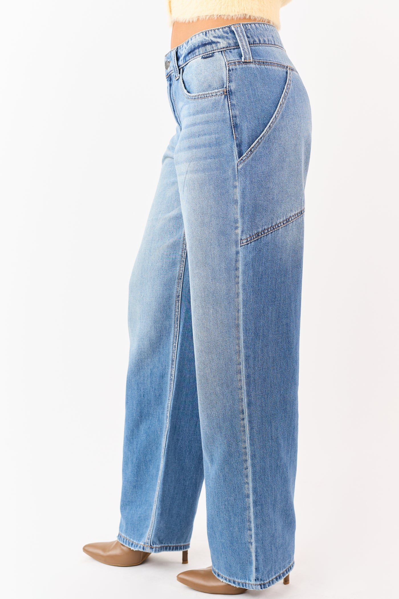 Cello Light Wash Low Baggy Relaxed Straight Jeans