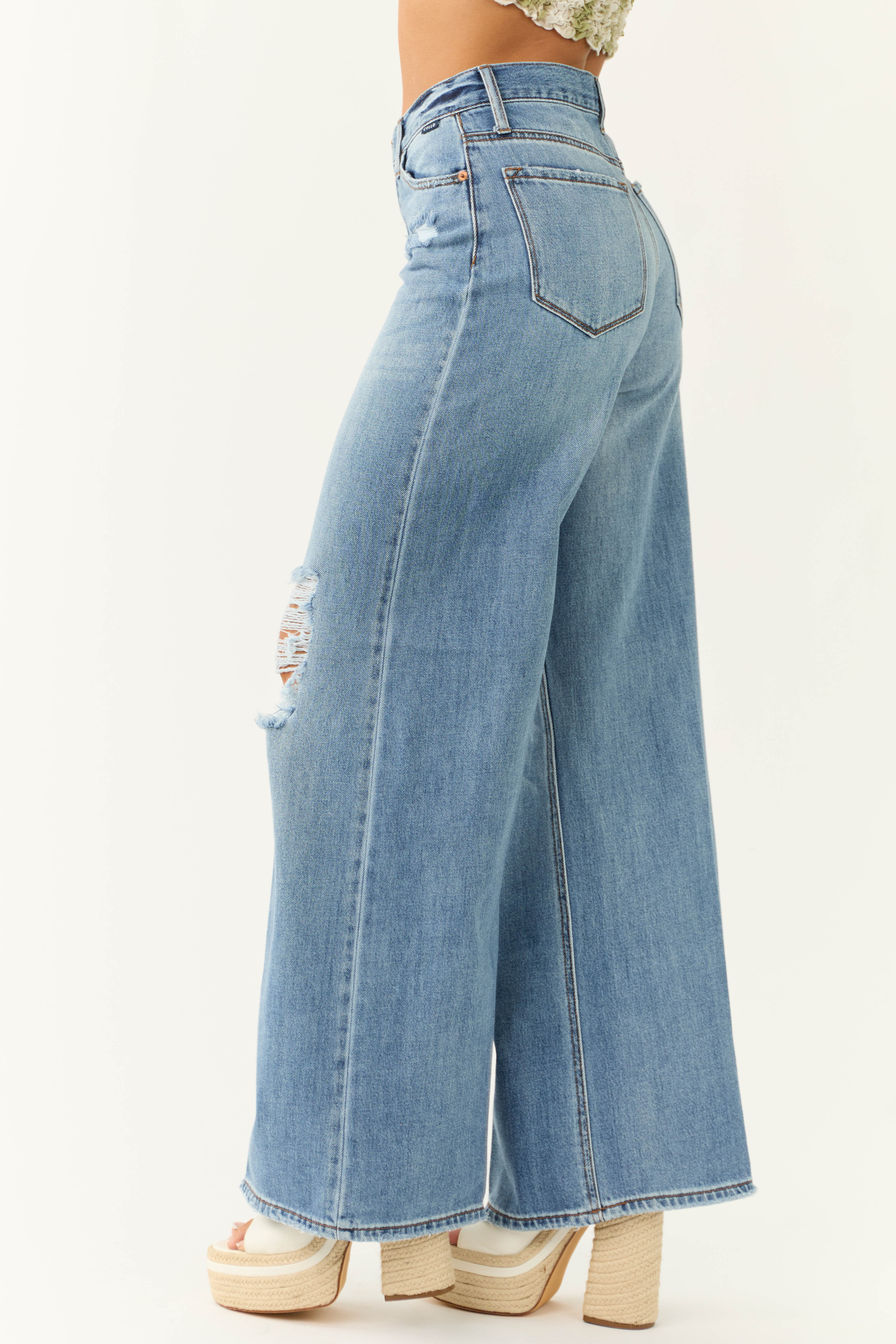 【COSYHARU】Light Brush Denim Pants denim destroyed pants - COSYHARU | 60% - Asian Fashion