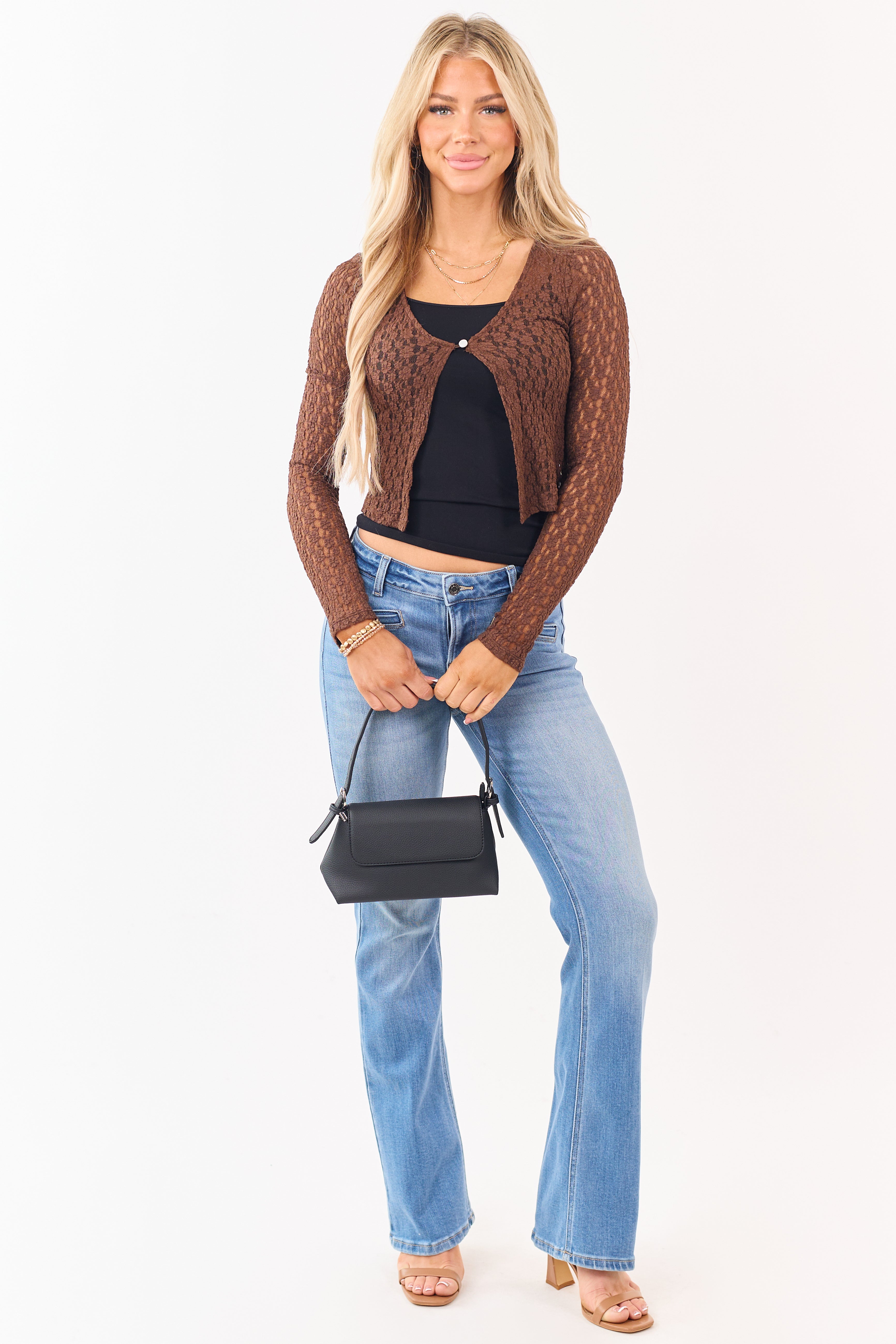 Cello Medium Wash Mid Rise Stretchy Bootcut Jeans