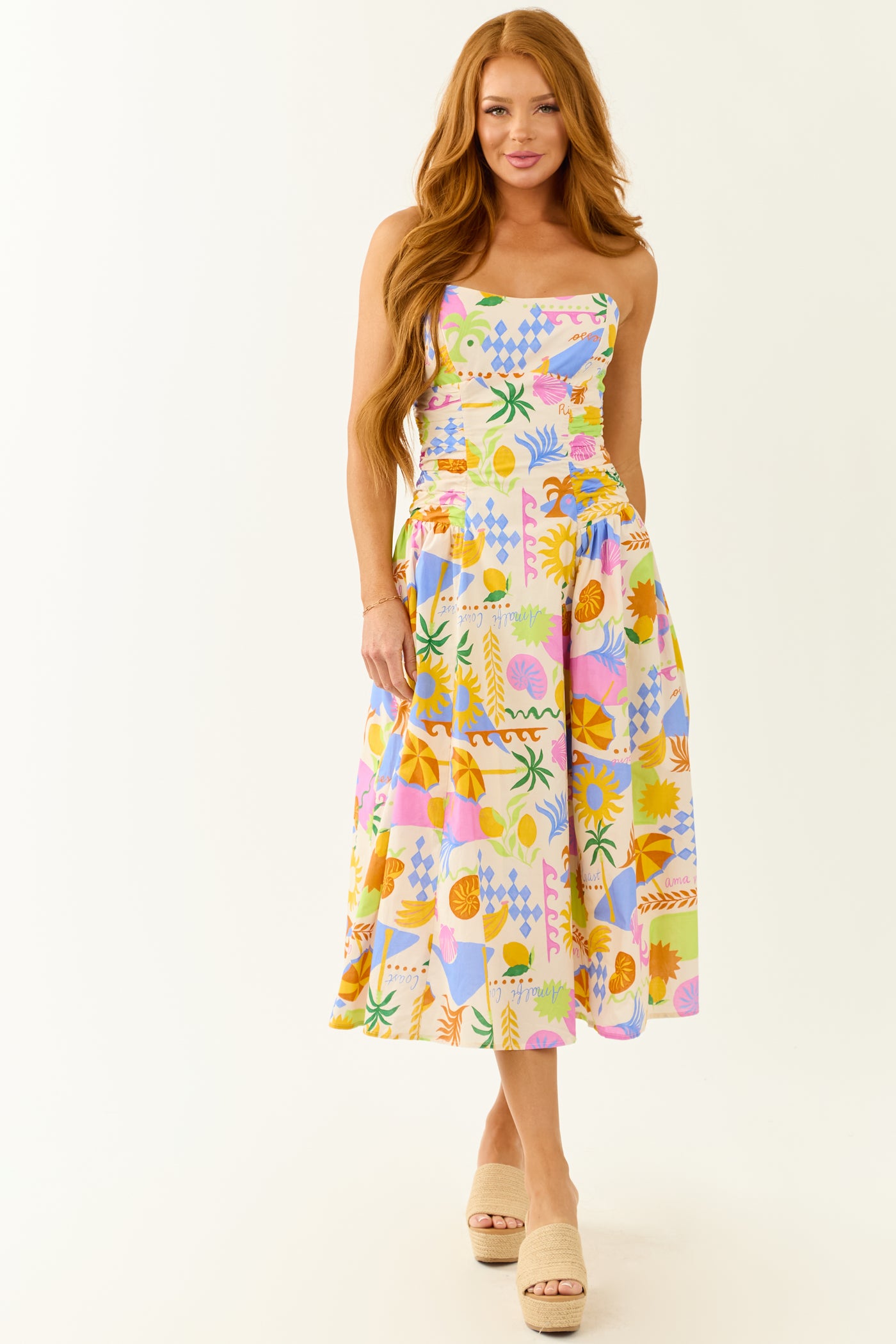 strapless cotton midi dress Magnolia Strapless Cotton Eyelet Midi Dress (White) Small