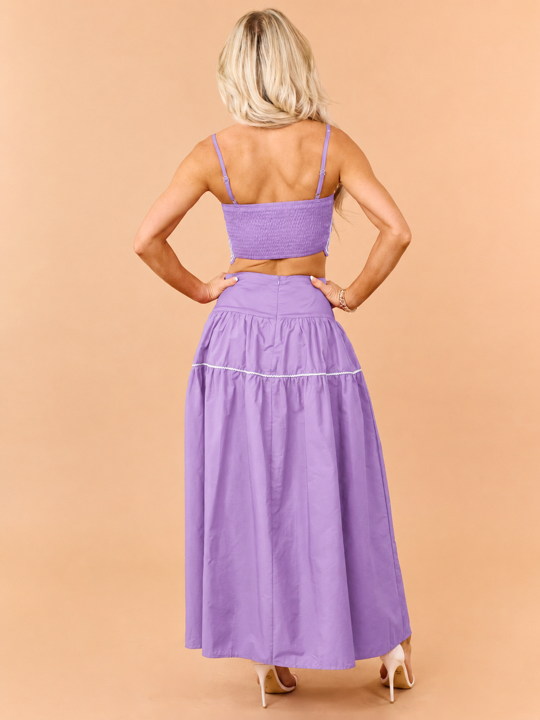 PRE-ORDER Iris Cotton Contrast Detail Tank Top and Skirt Set SHIP ETA 8/25