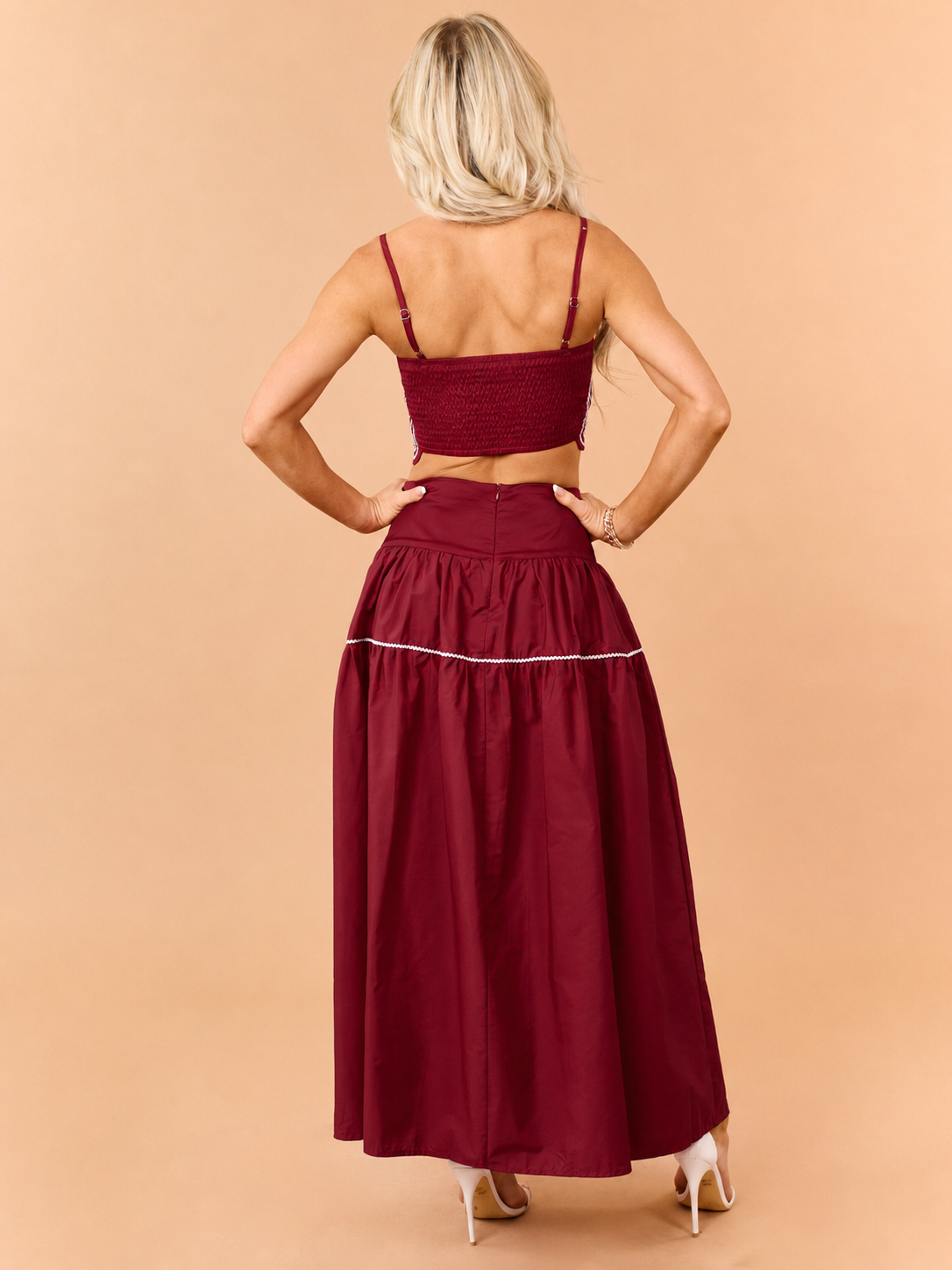 PRE-ORDER Ruby Cotton Contrast Detail Tank Top and Skirt Set SHIP ETA 8/20