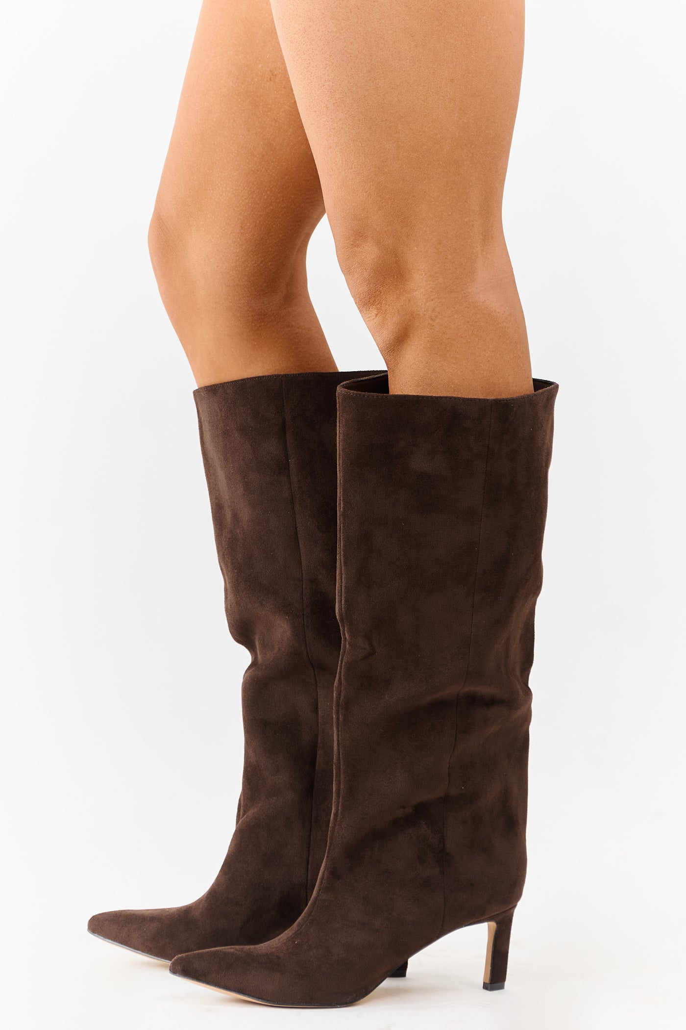 Chinese Laundry Cocoa Faux Suede Heeled Tall Boots