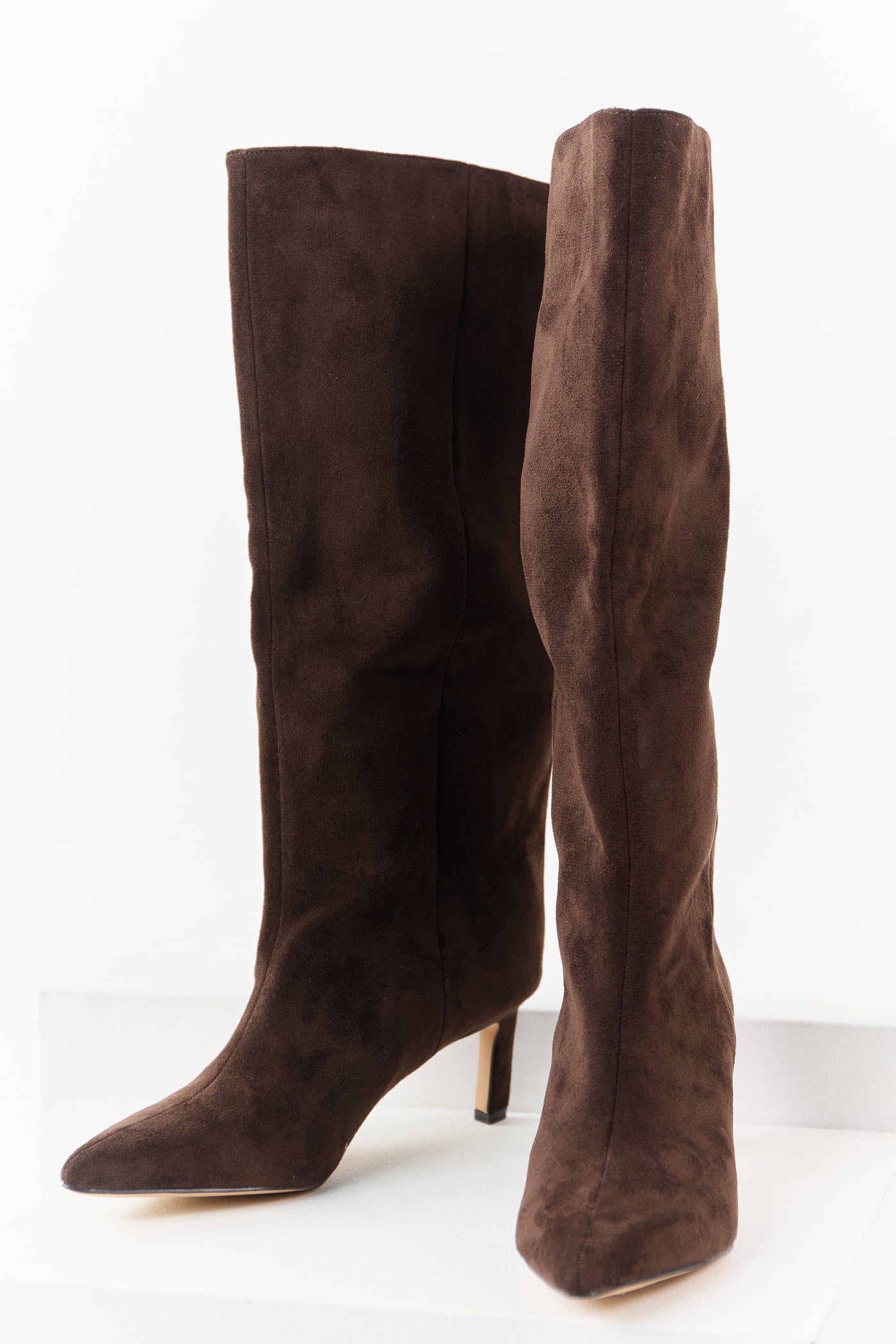 Chinese Laundry Cocoa Faux Suede Heeled Tall Boots