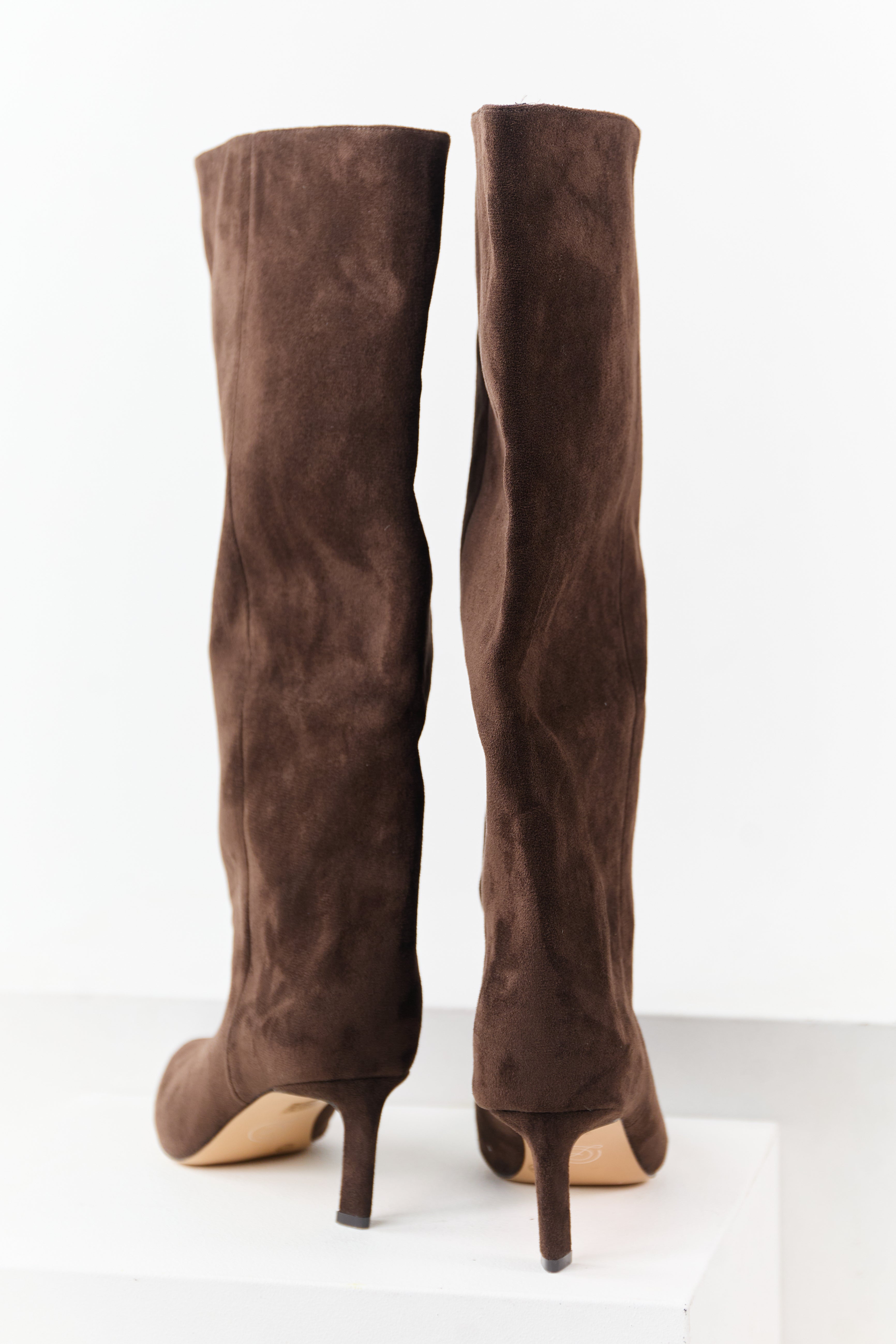 Chinese Laundry Cocoa Faux Suede Heeled Tall Boots