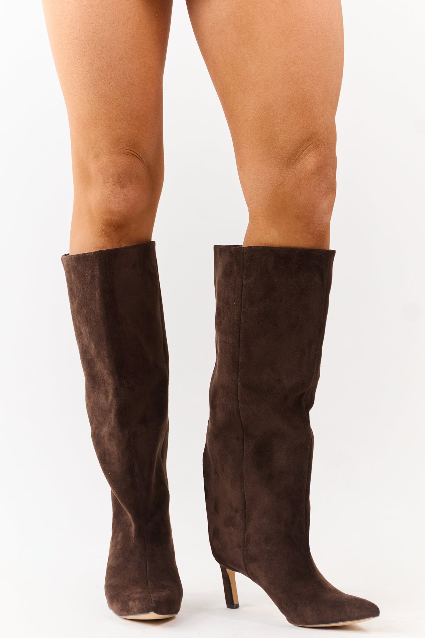 Chinese Laundry Cocoa Faux Suede Heeled Tall Boots
