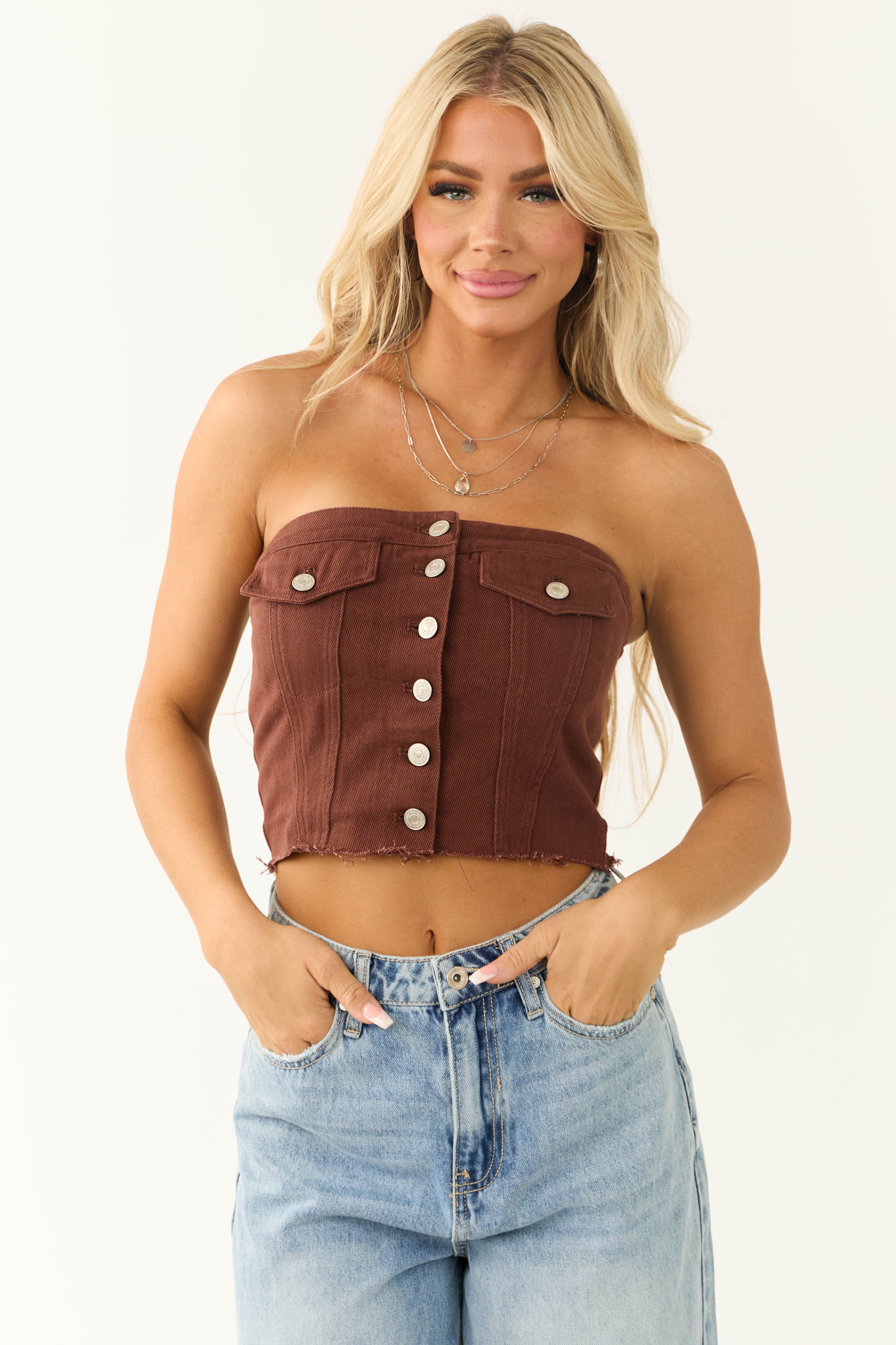 Chocolate-Denim-Strapless-