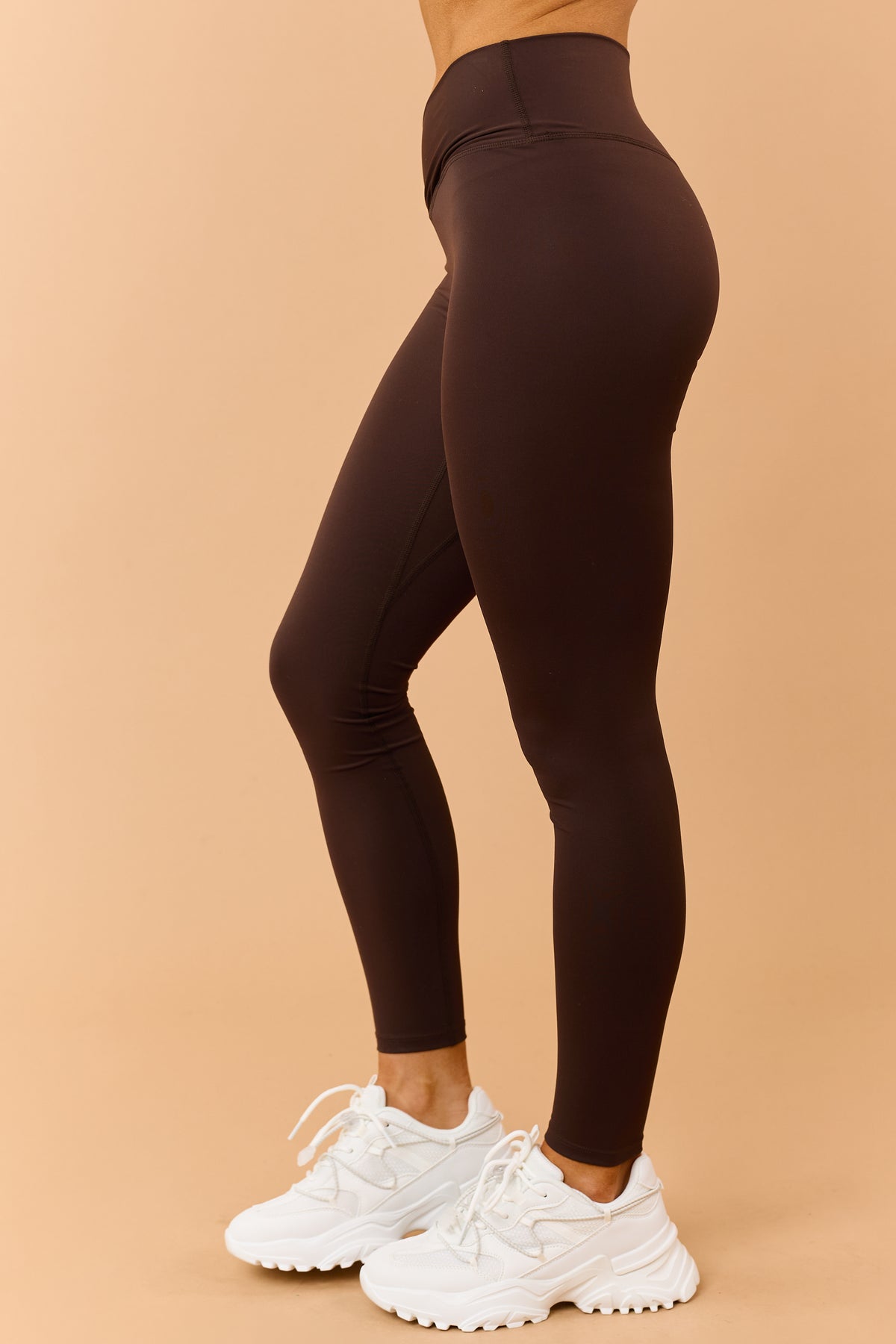 Chocolate High Crossover Waist Leggings