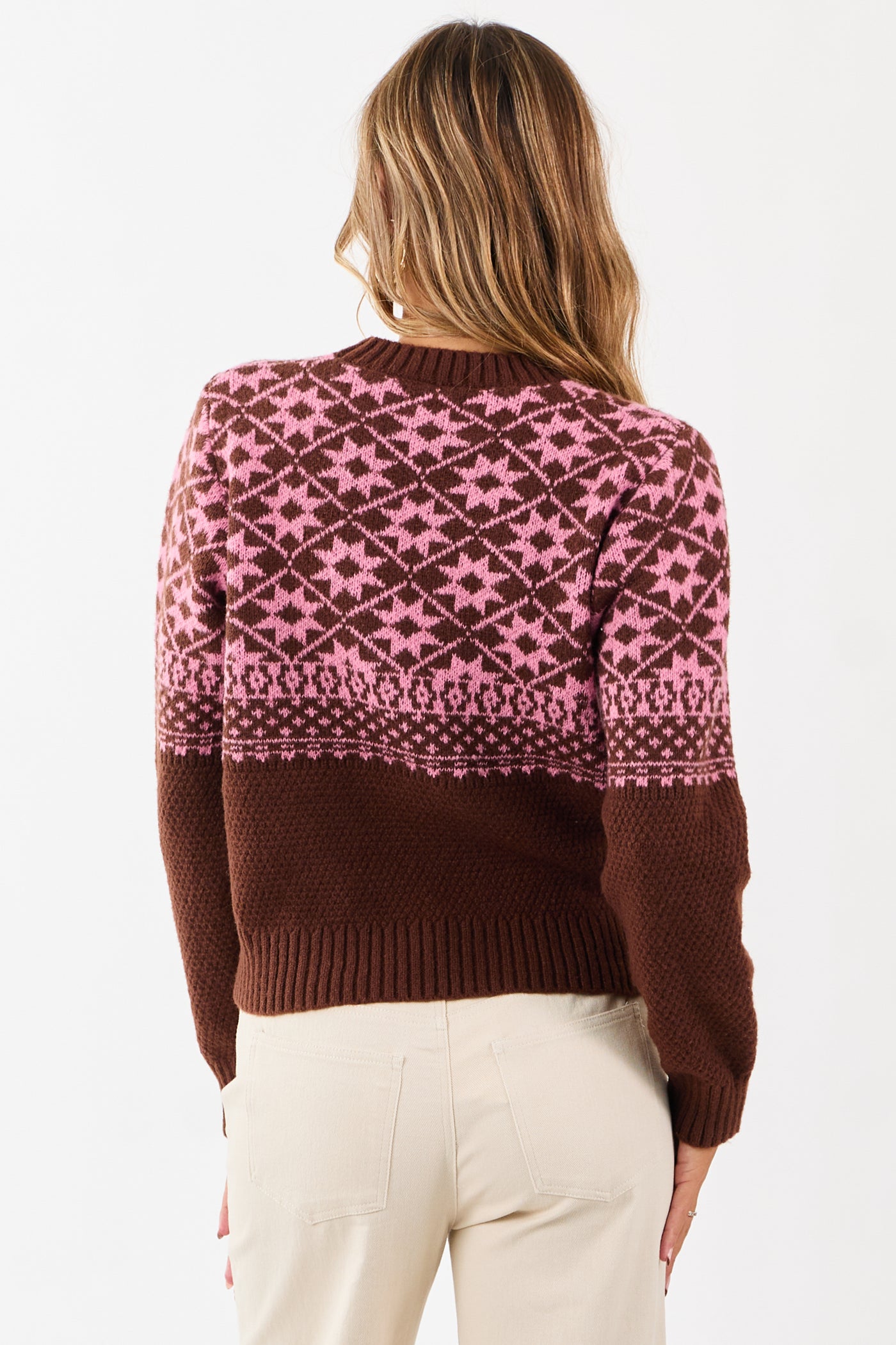 Chocolate and Punch Geometric Print Sweater