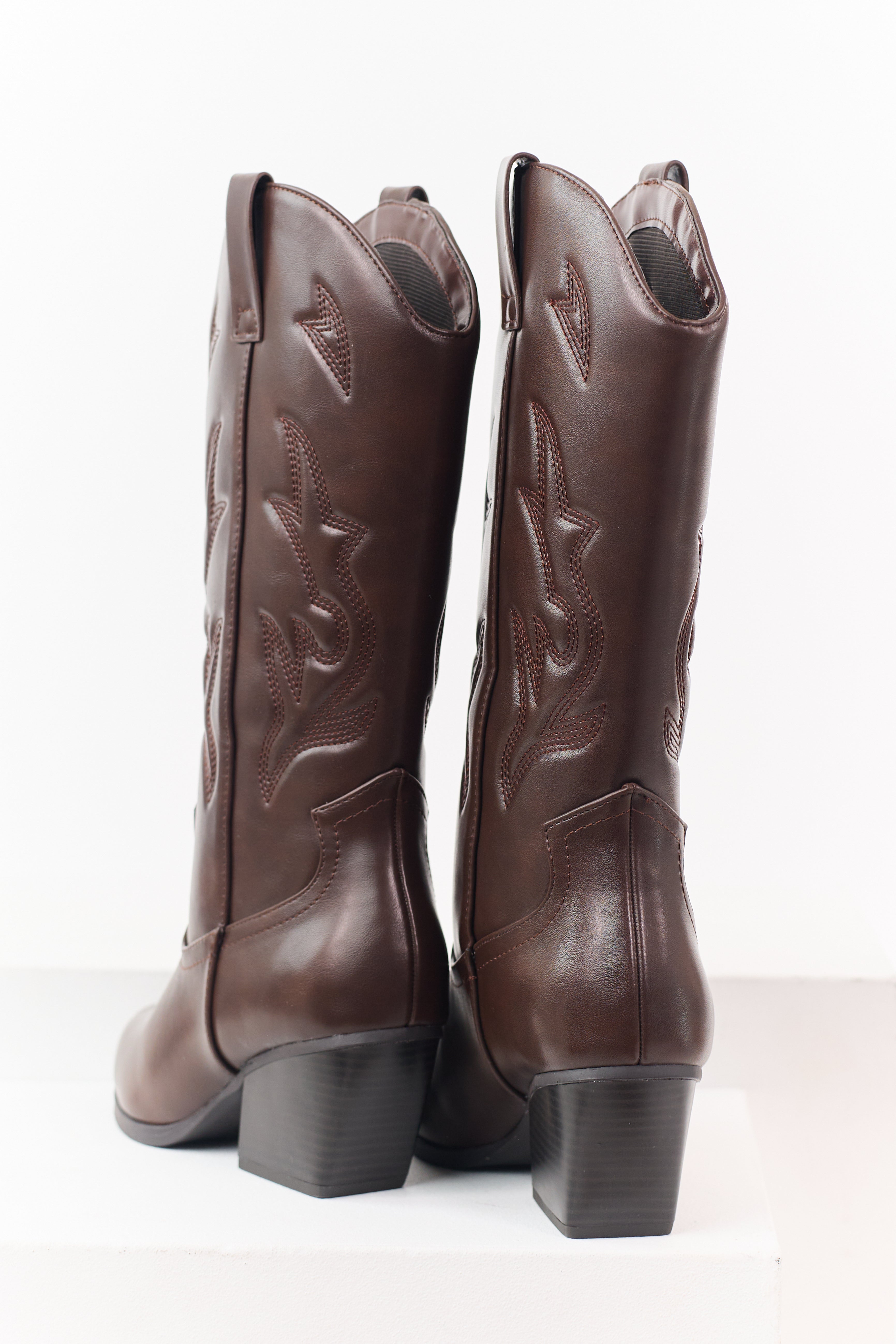 Chocolate Western Embroidered Cowboy Boots
