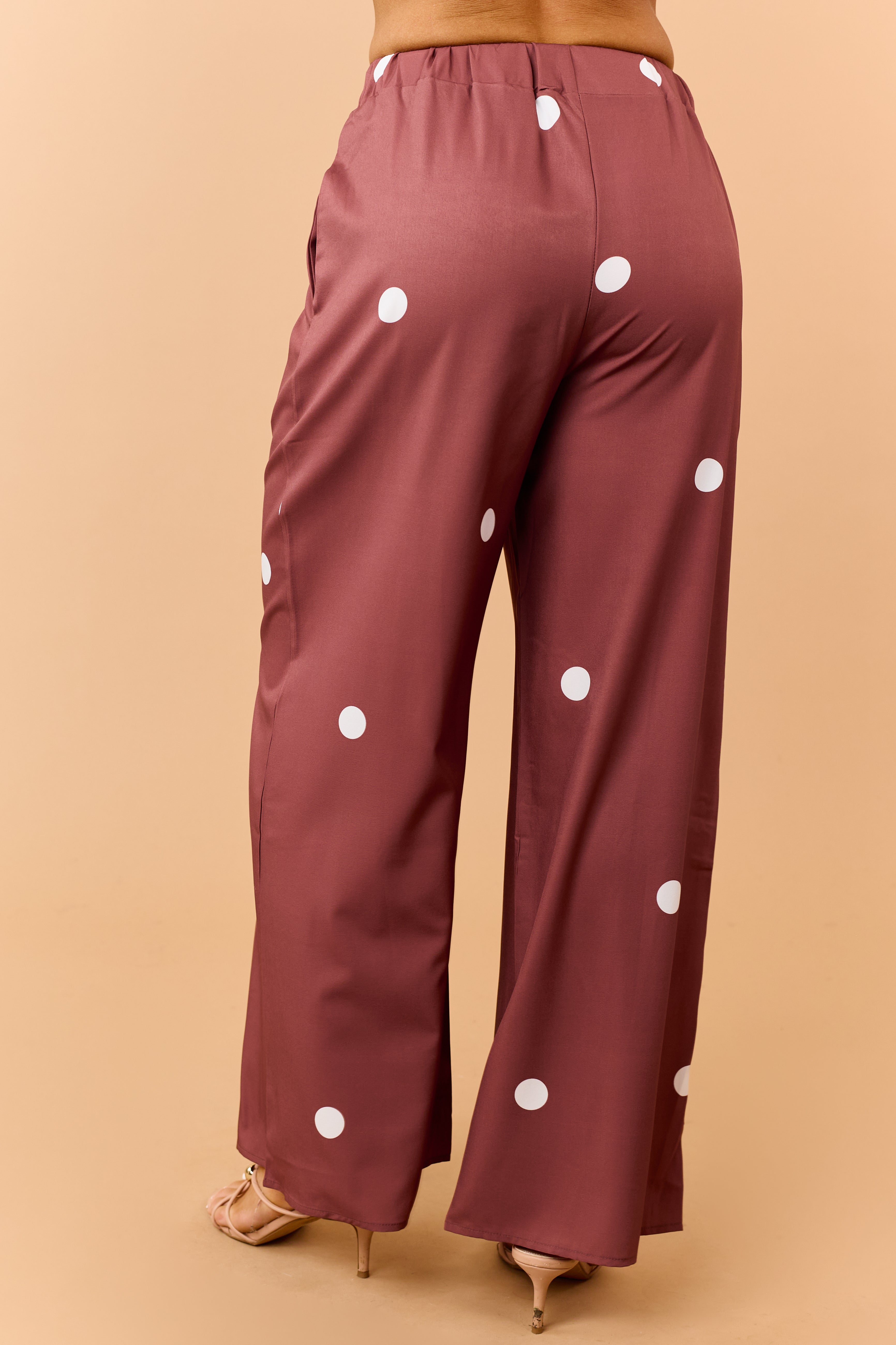 Cinnamon Polka Dot Strapless Top and Pants Set