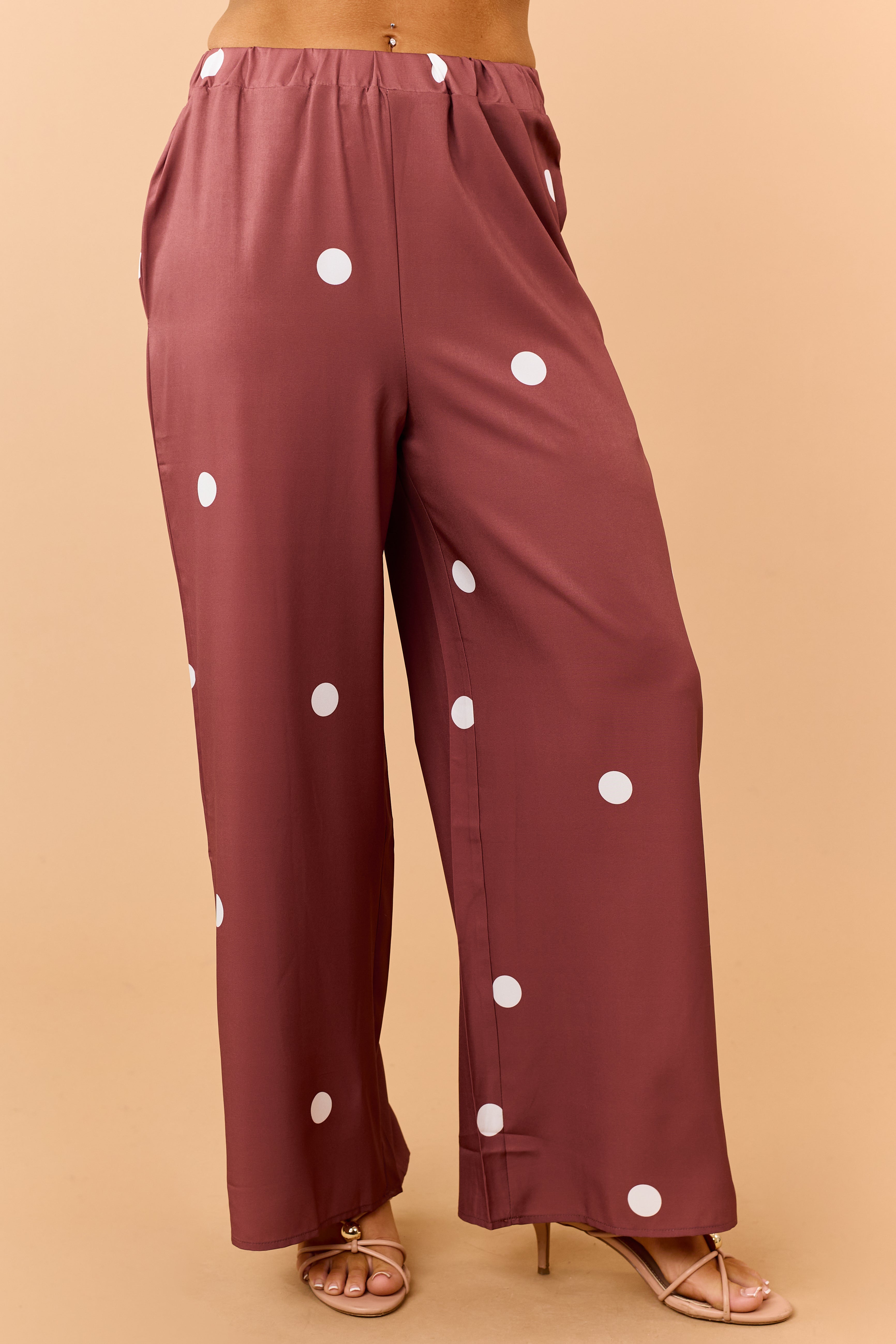 Cinnamon Polka Dot Strapless Top and Pants Set