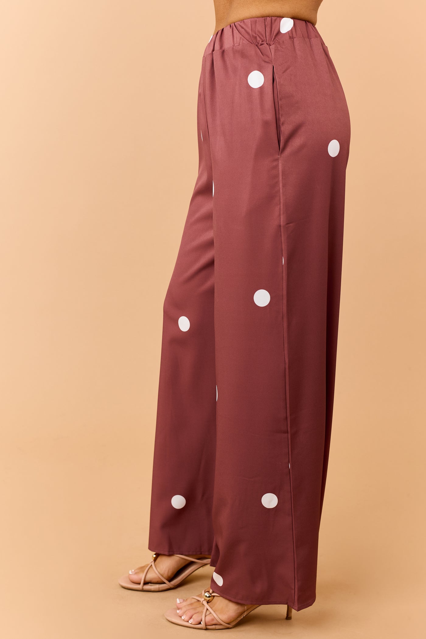 Cinnamon Polka Dot Strapless Top and Pants Set