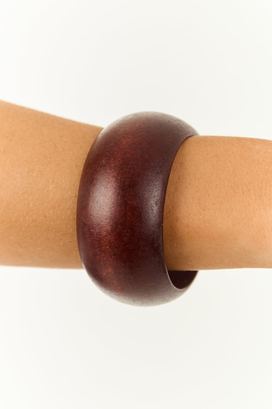 Cinnamon Wide Bangle Wood Bracelet