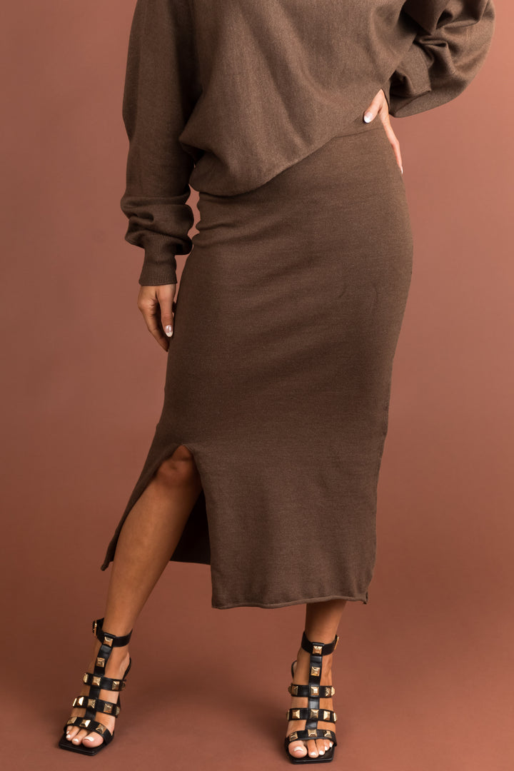 Cocoa Asymmetrical Crop Top and Maxi Skirt Set