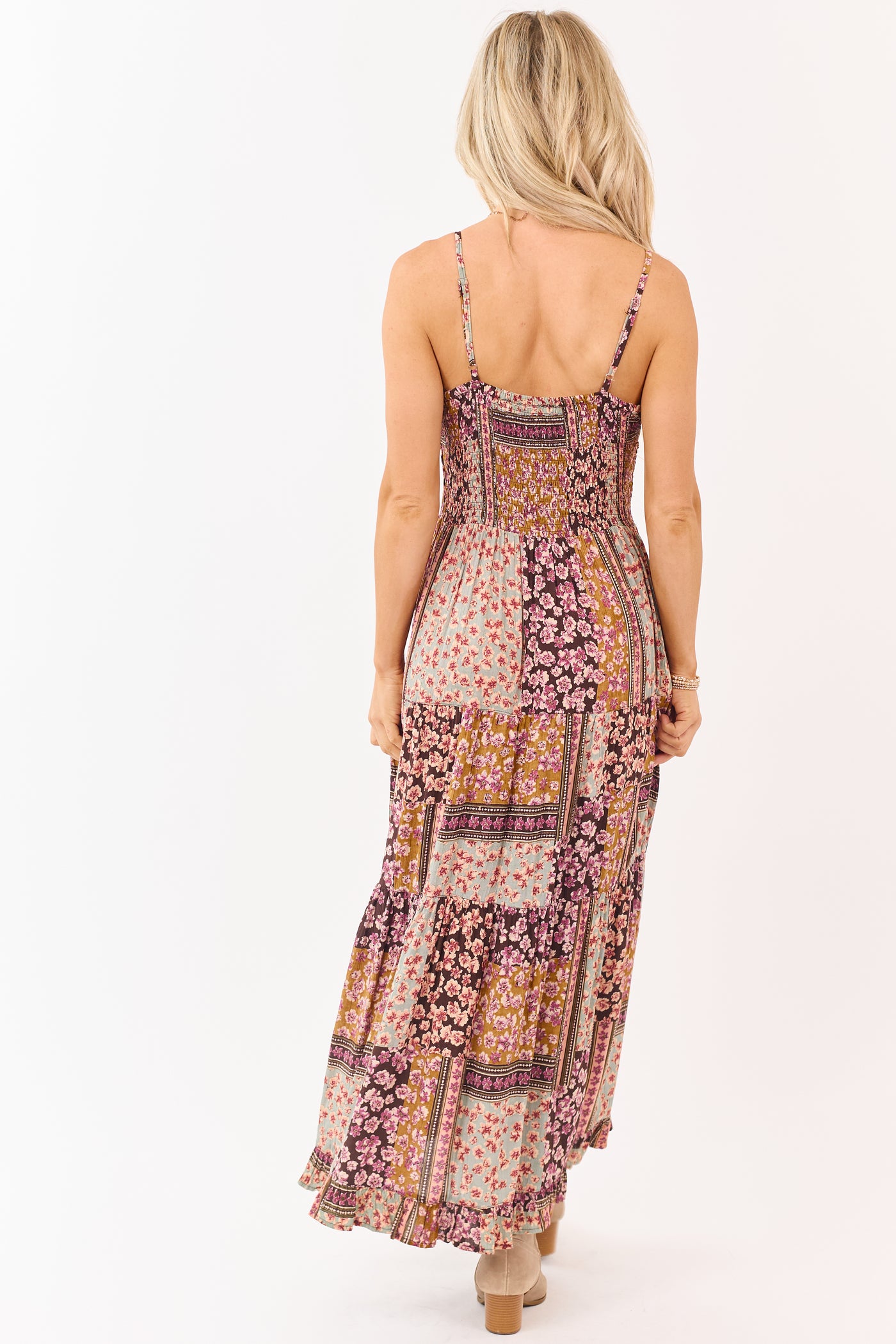 Cocoa Boho Tile Print Sleeveless Maxi Dress