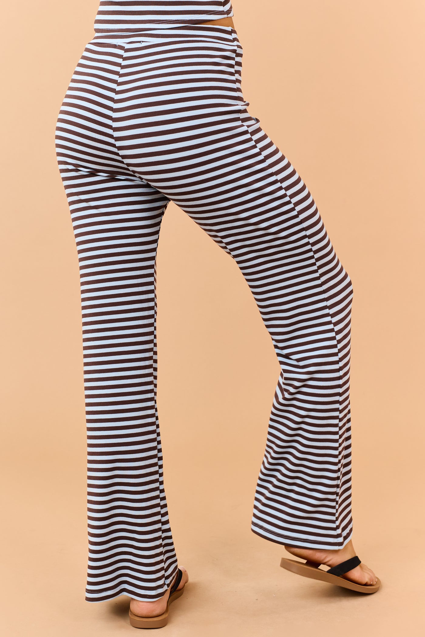 Cocoa Striped Strapless Top and Knit Pants Set
