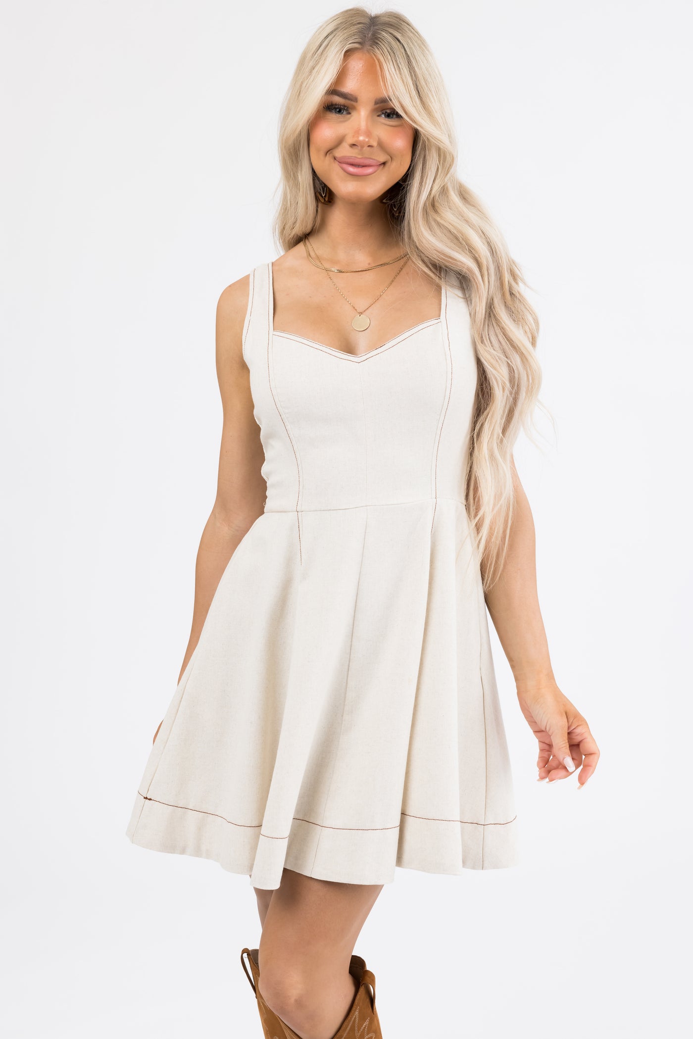 Coconut Fit and Flare Mini Dress