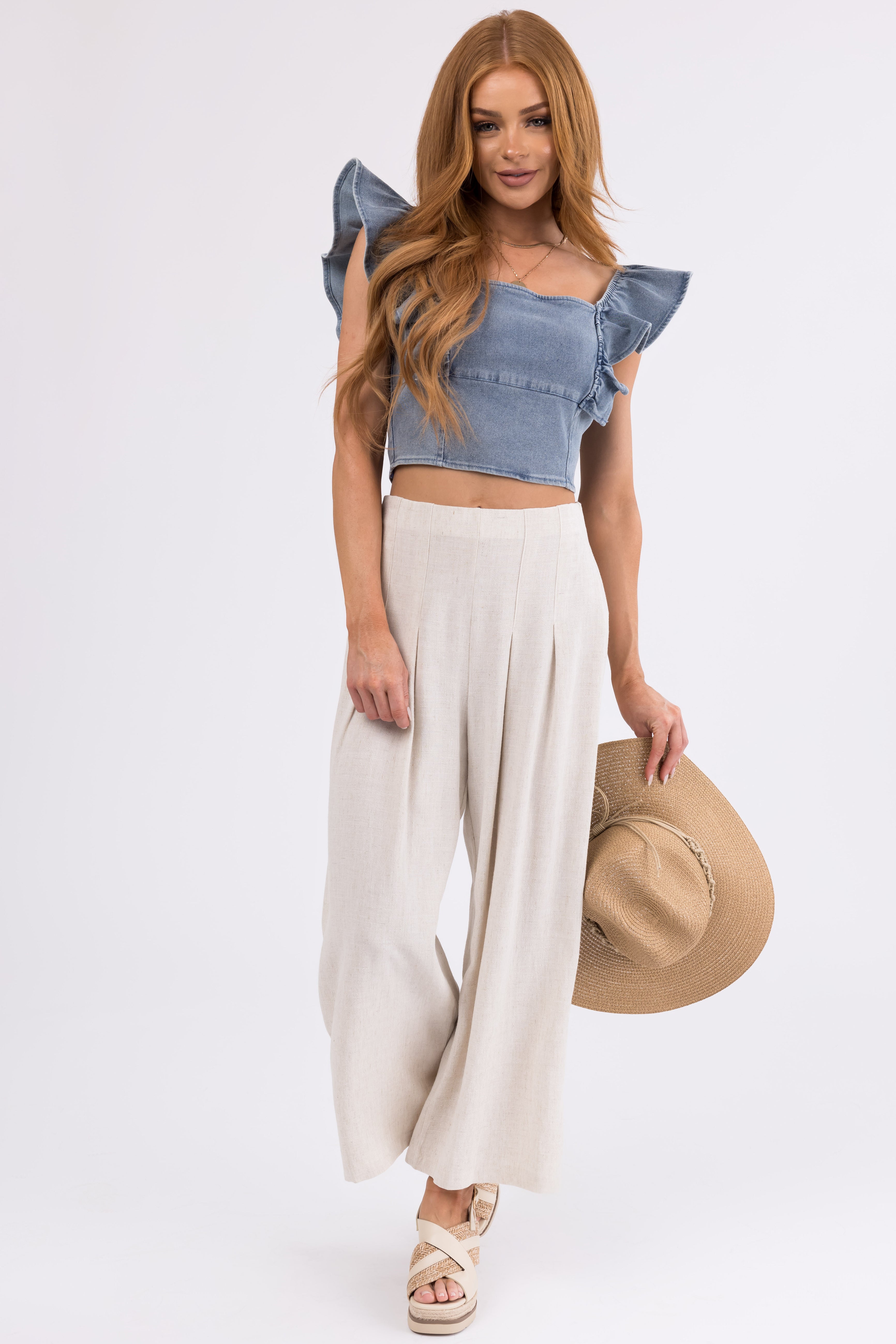 【COLOR iN ID】Peach pleated wide pants Pleated Wide Pants | UNIQLO US