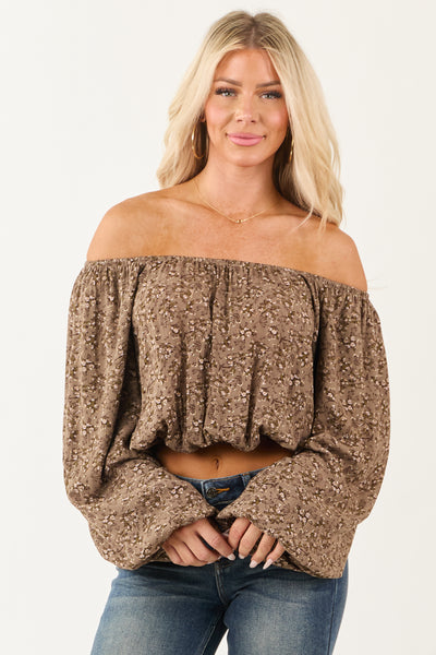 Coffee-Floral-Print-Off-