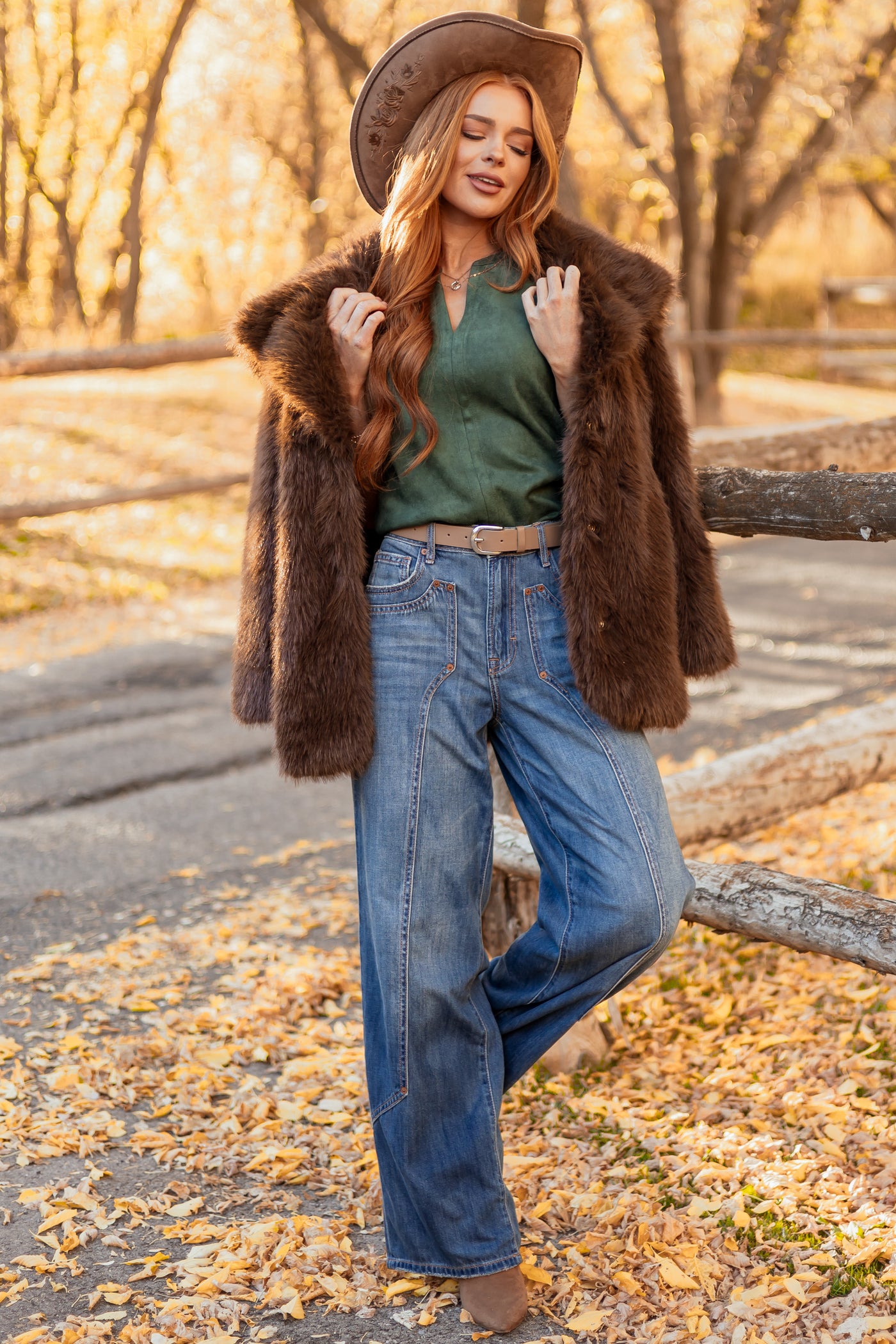 Coffee Luxe Cloud Faux Fur Collared Coat