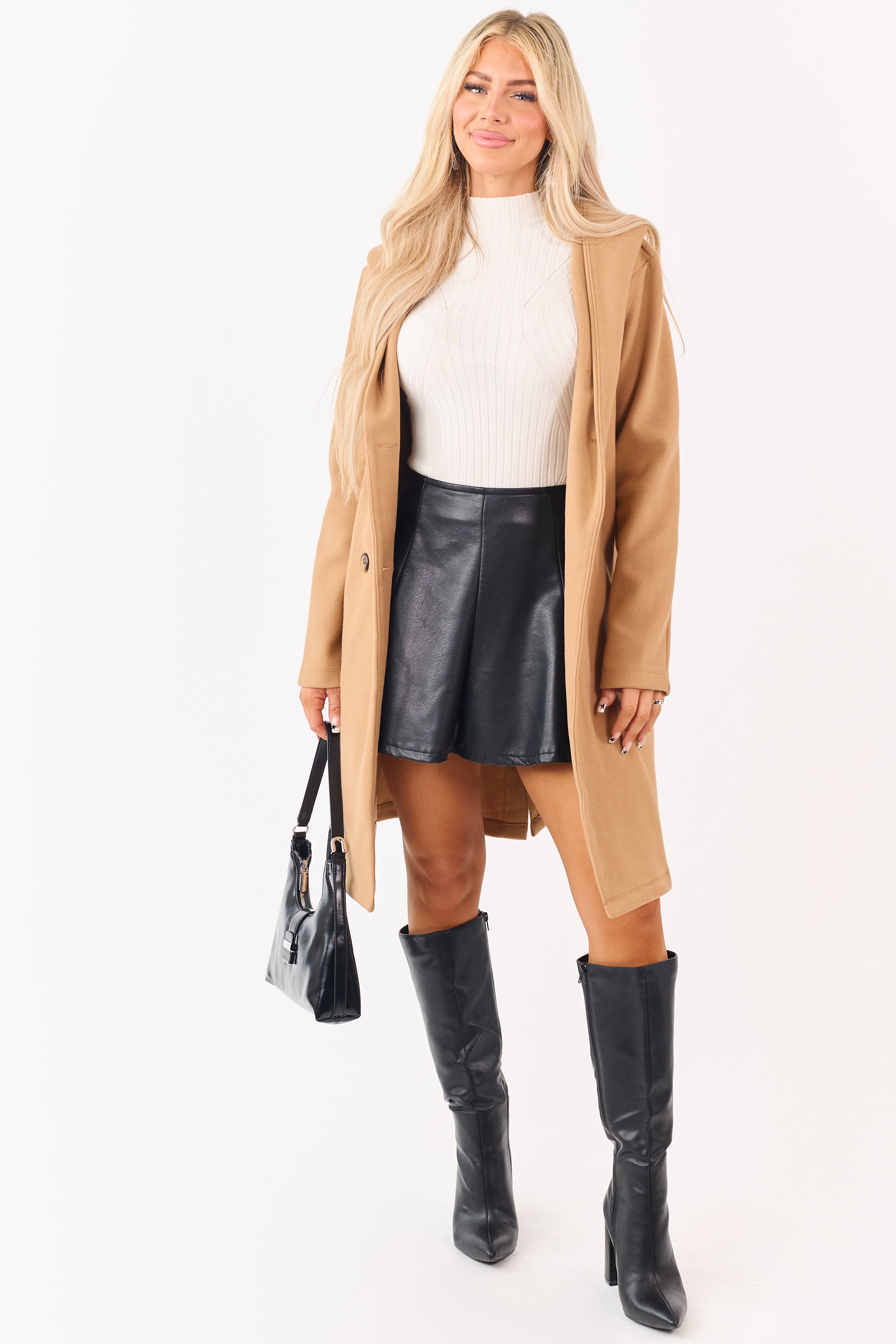 Copper Double Breasted Hooded Trench Coat