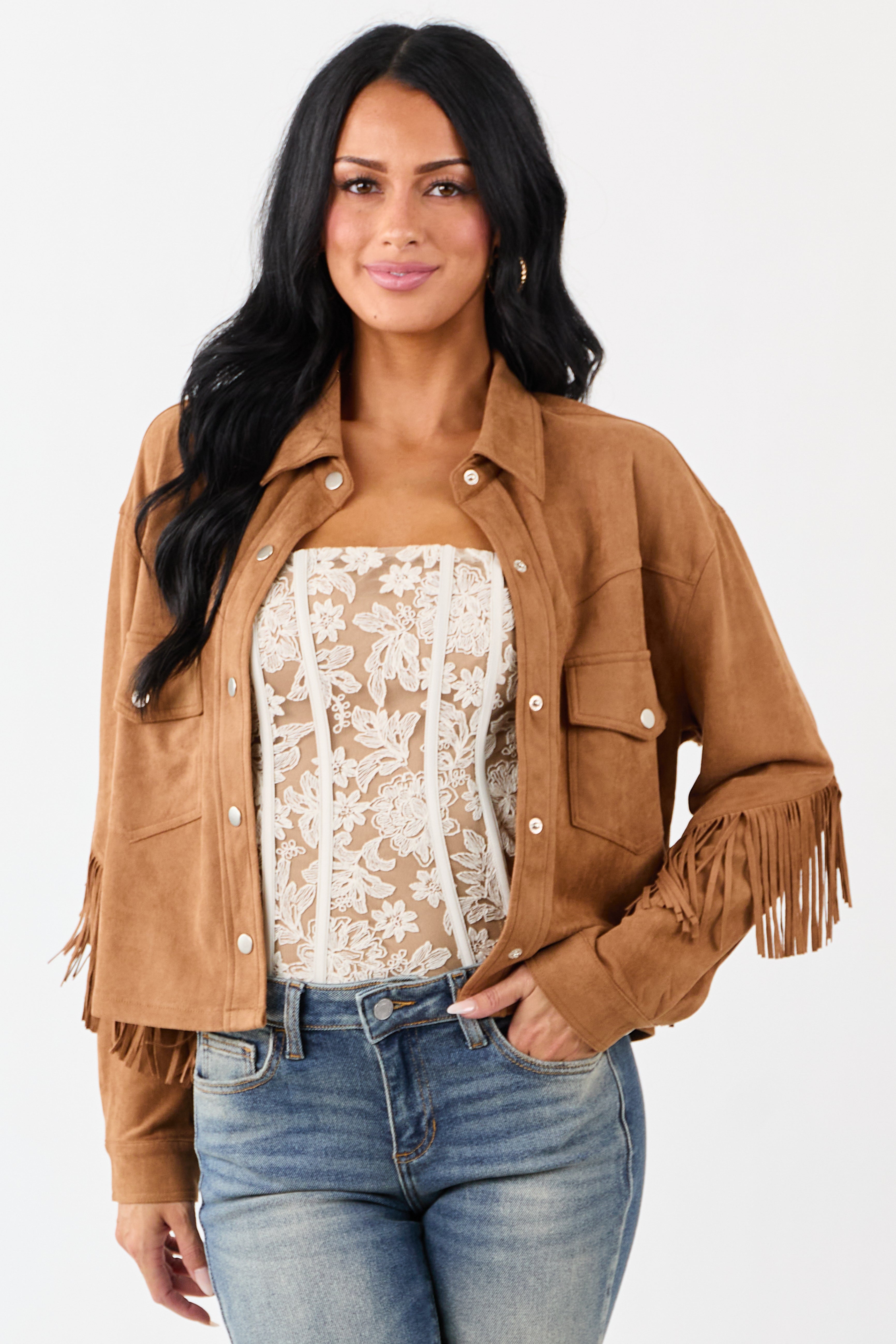 JACKET WITH FLARE SHIRT F グレージュ Fuzzy Flair Jacket – Allie and Me Boutique