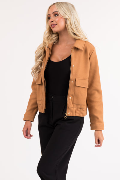 Copper Zip Up Jacket with Front Pockets