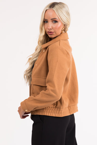 Copper Zip Up Jacket with Front Pockets