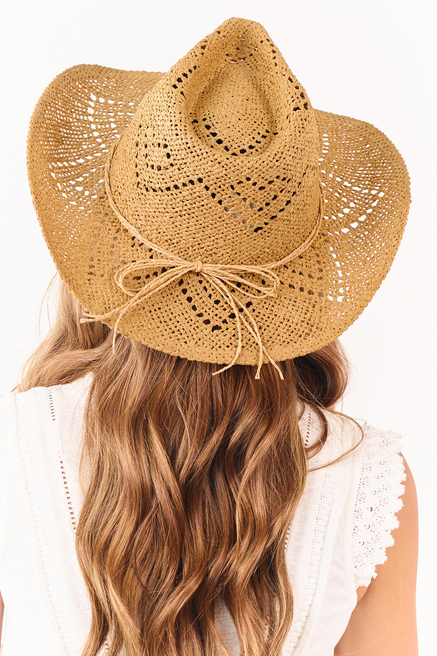 Copper Twine Band Straw Cowboy Hat