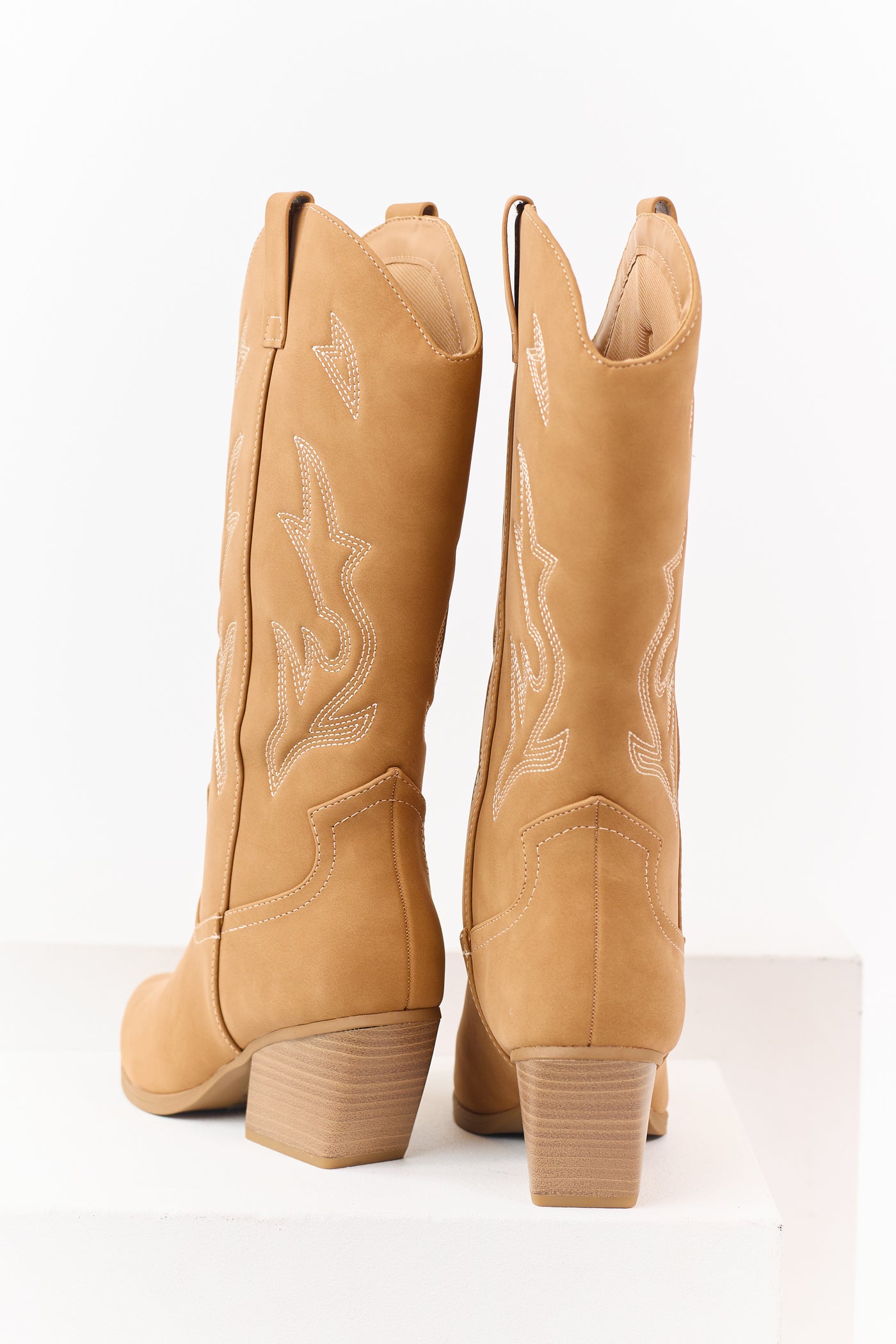 Copper Western Embroidered Cowboy Boots