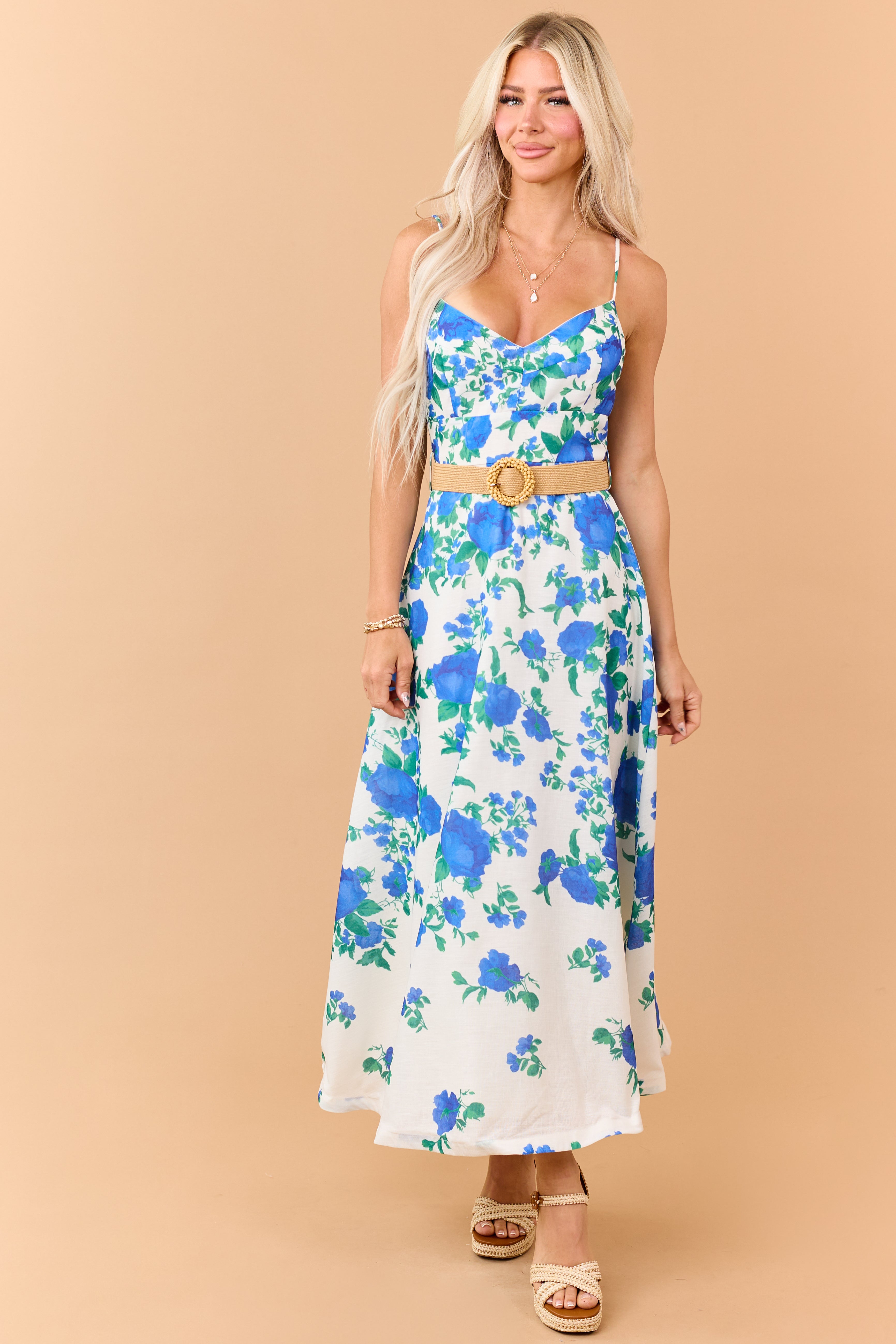 cream floral print maxi dress Beige Lilja Cream Floral Print Maxi Dress | Womens | X-Small (Available in M, L) | 100% Polyester