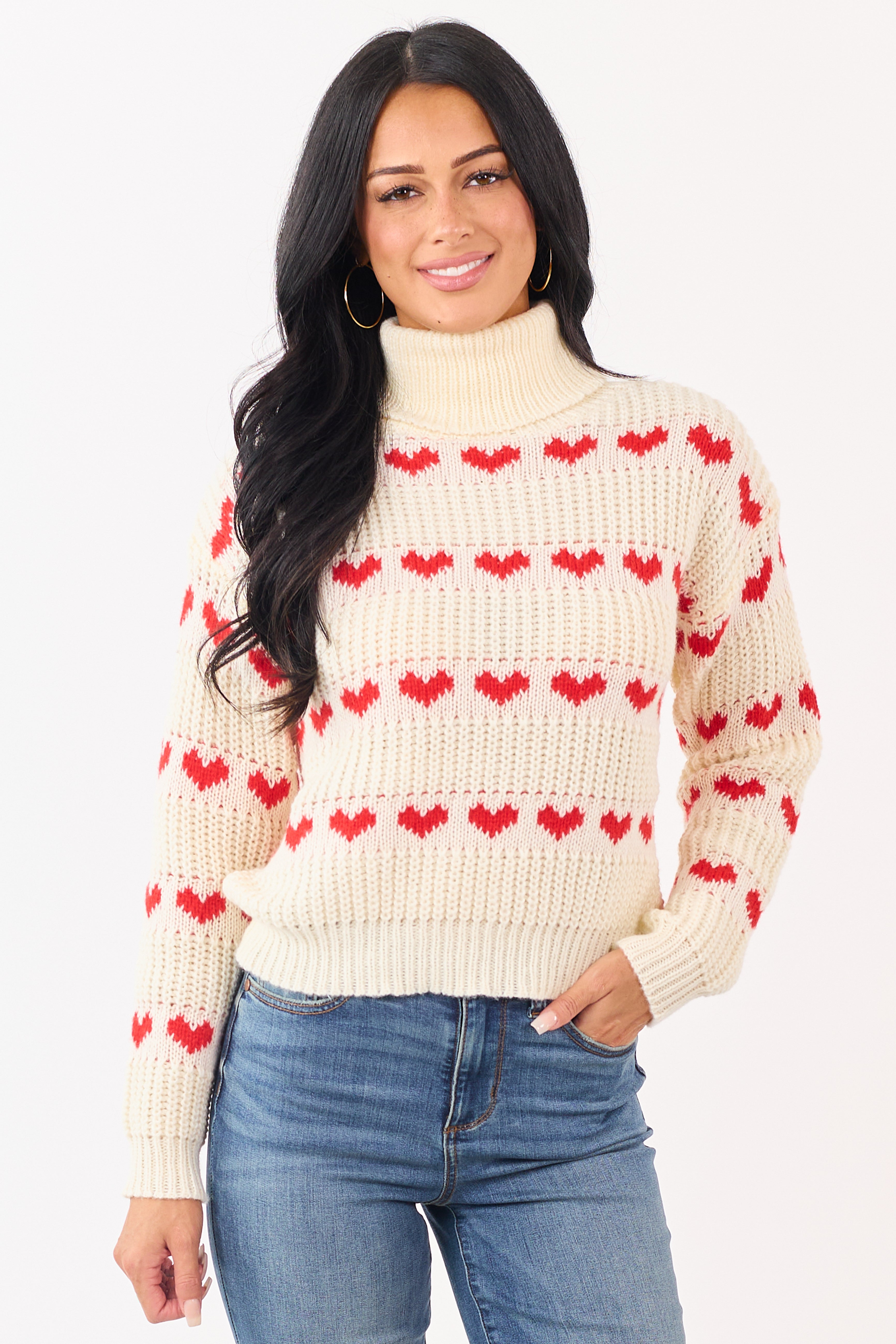Cream-Heart-Print-Turtleneck-