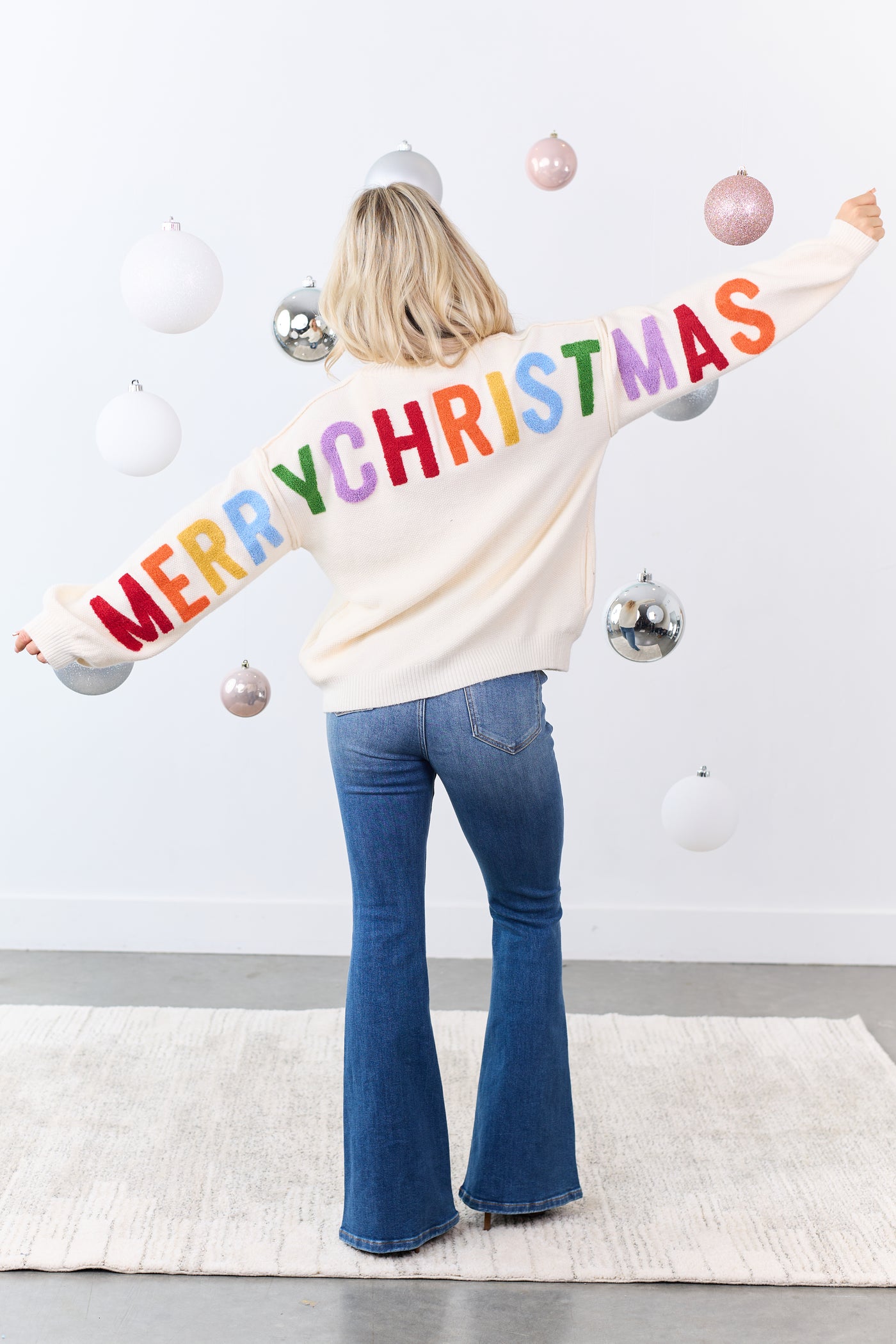 PRE-ORDER Mello Cream 'Ho Ho Ho' Lettering Sweater Cardigan SHIP ETA 10/30