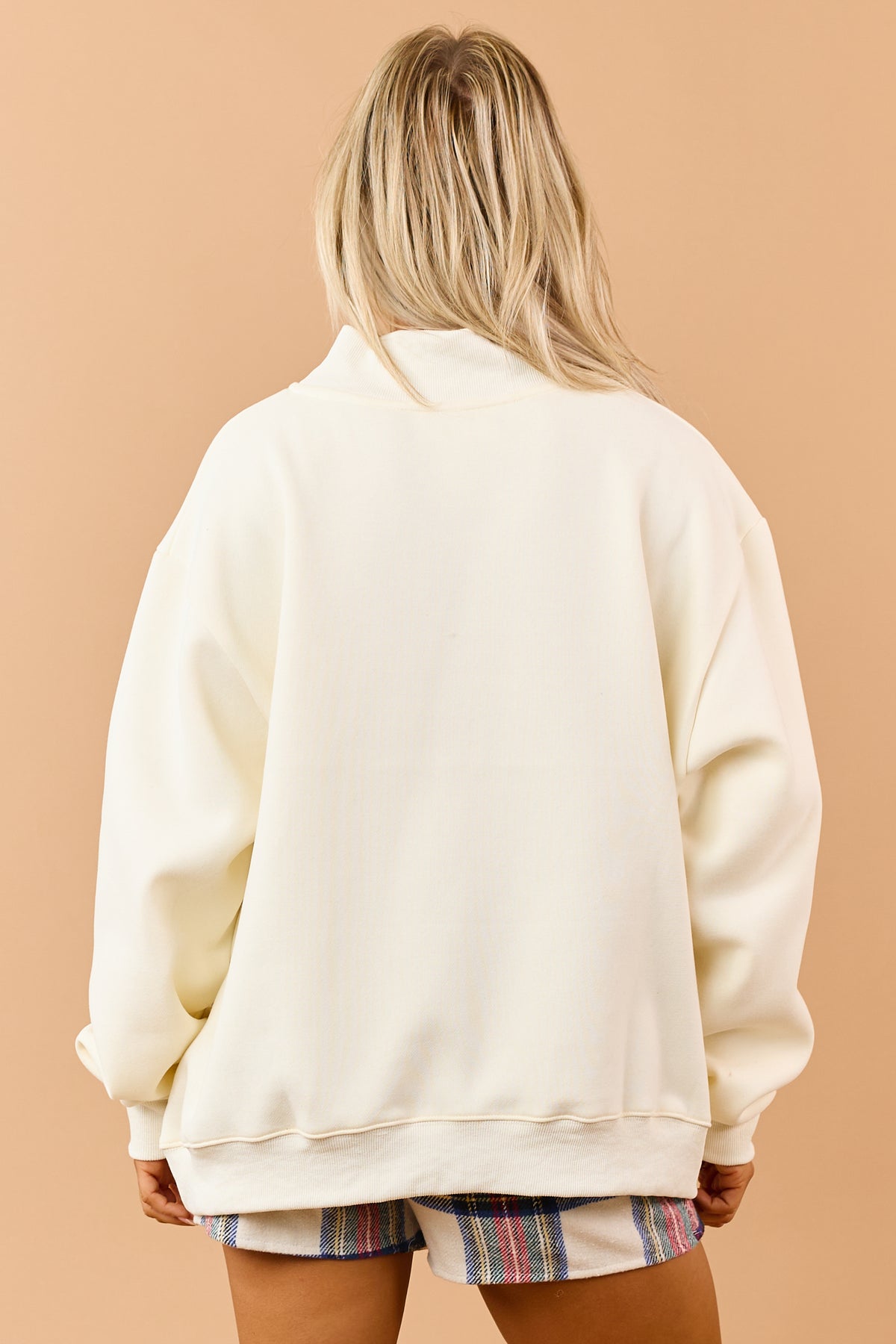 Cream 'Holly Jolly' Reversible Fleece Sweatshirt
