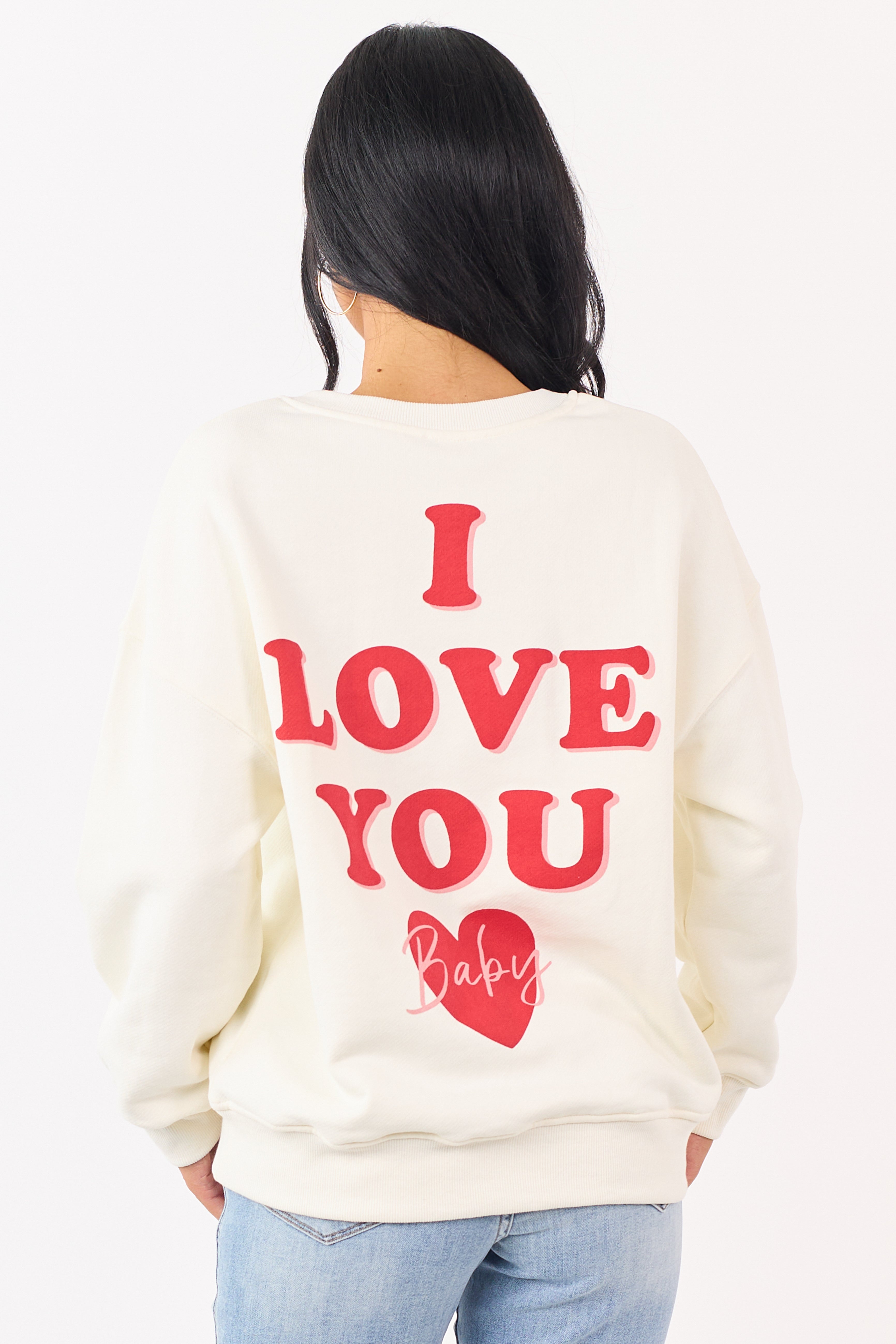 Cream 'I Love You Baby' Long Sleeve Sweatshirt