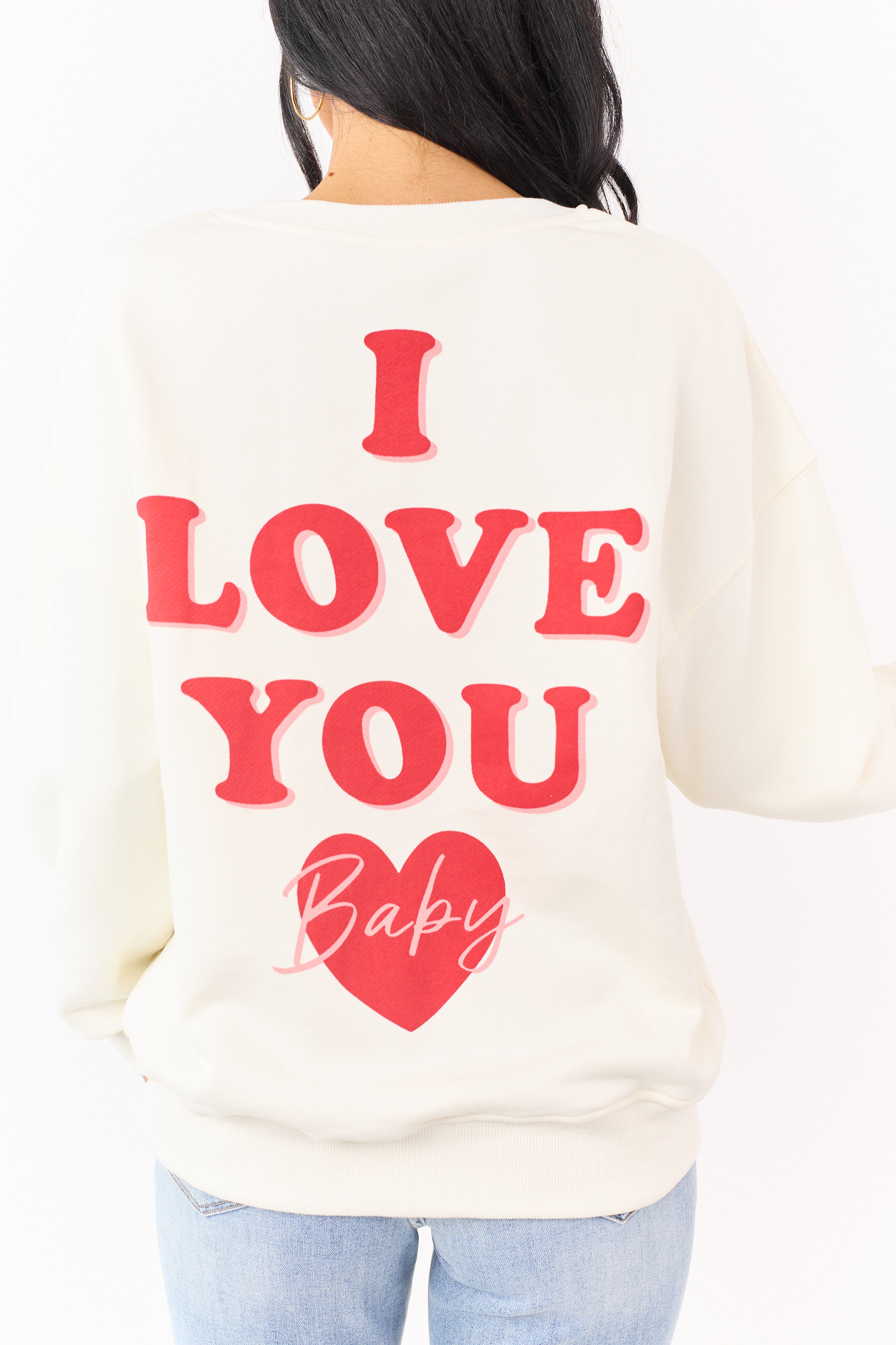 Cream 'I Love You Baby' Long Sleeve Sweatshirt