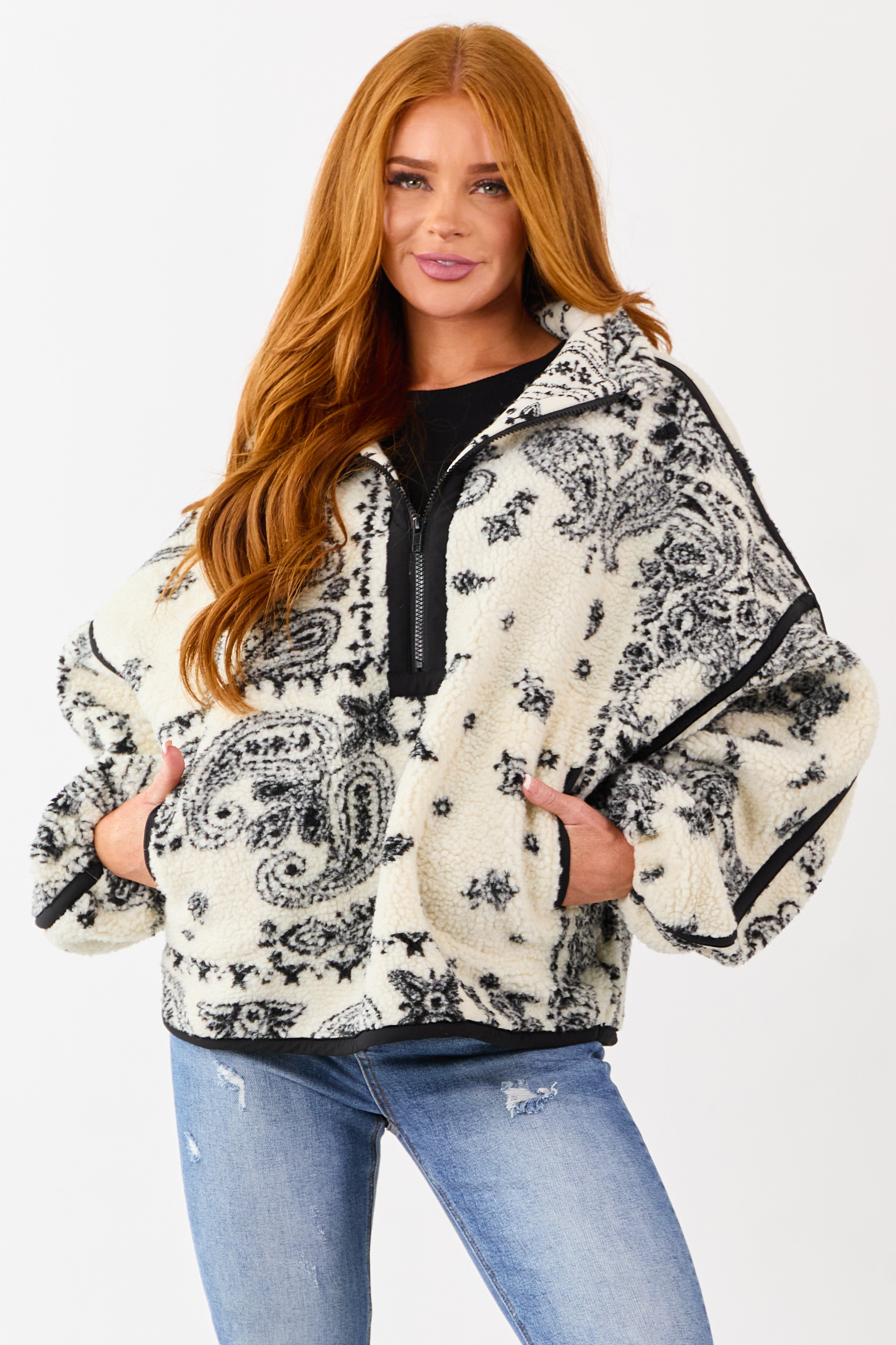 Cream-Paisley-Half-Zip-Up-