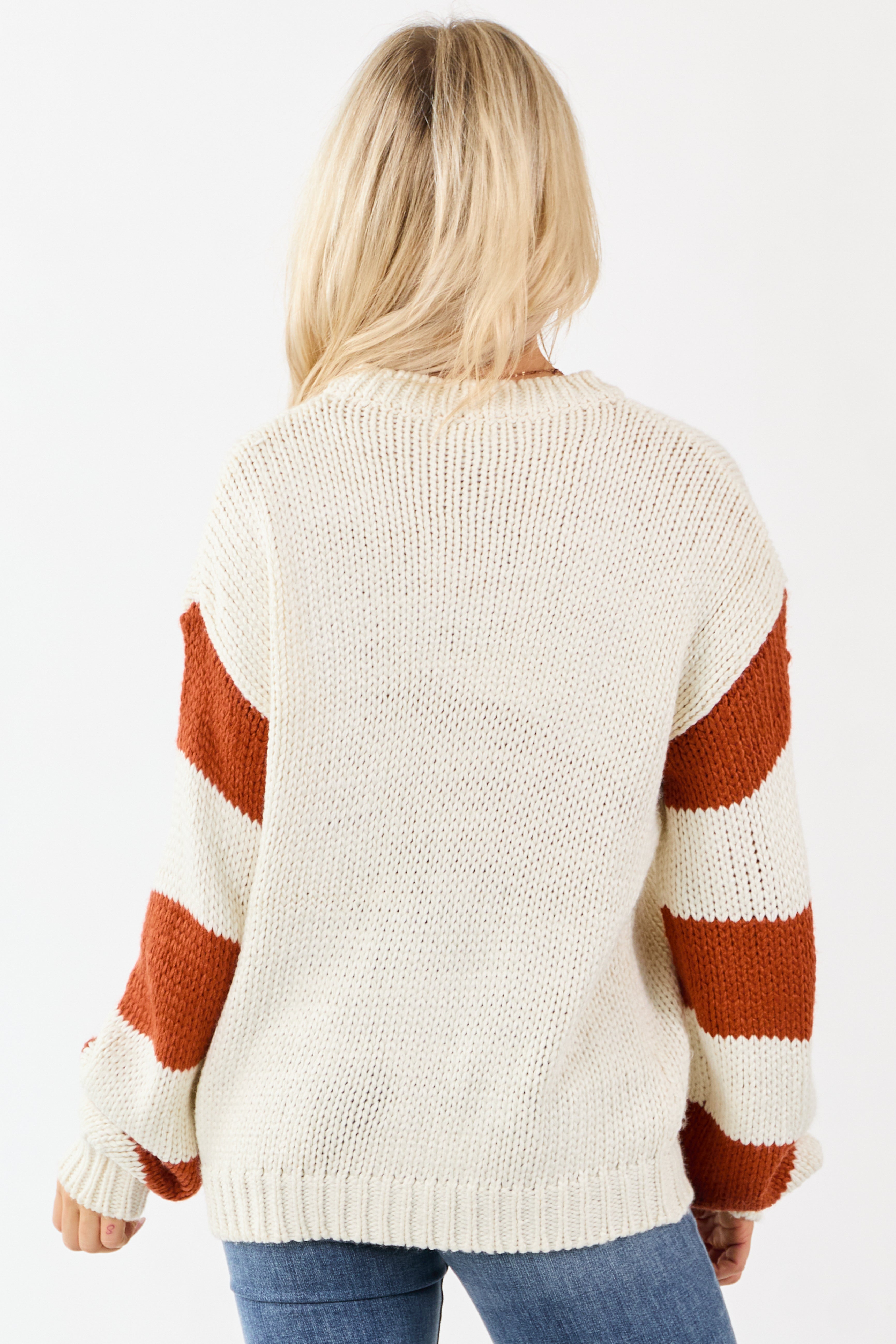Cream 'Pumpkin Spice' Graphic Soft Knit Sweater