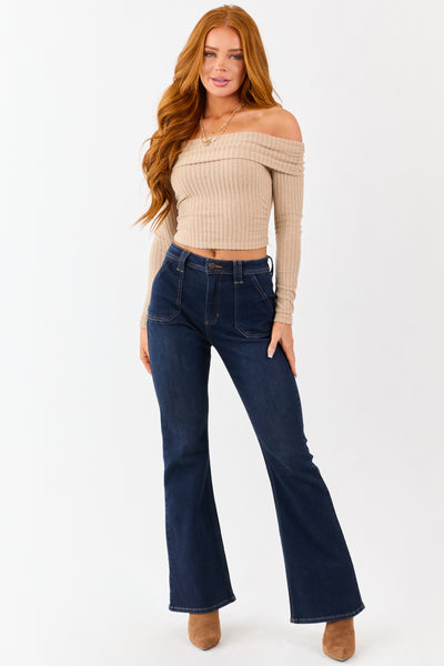 Dark Wash Bootcut Stretchy High Rise Jeans
