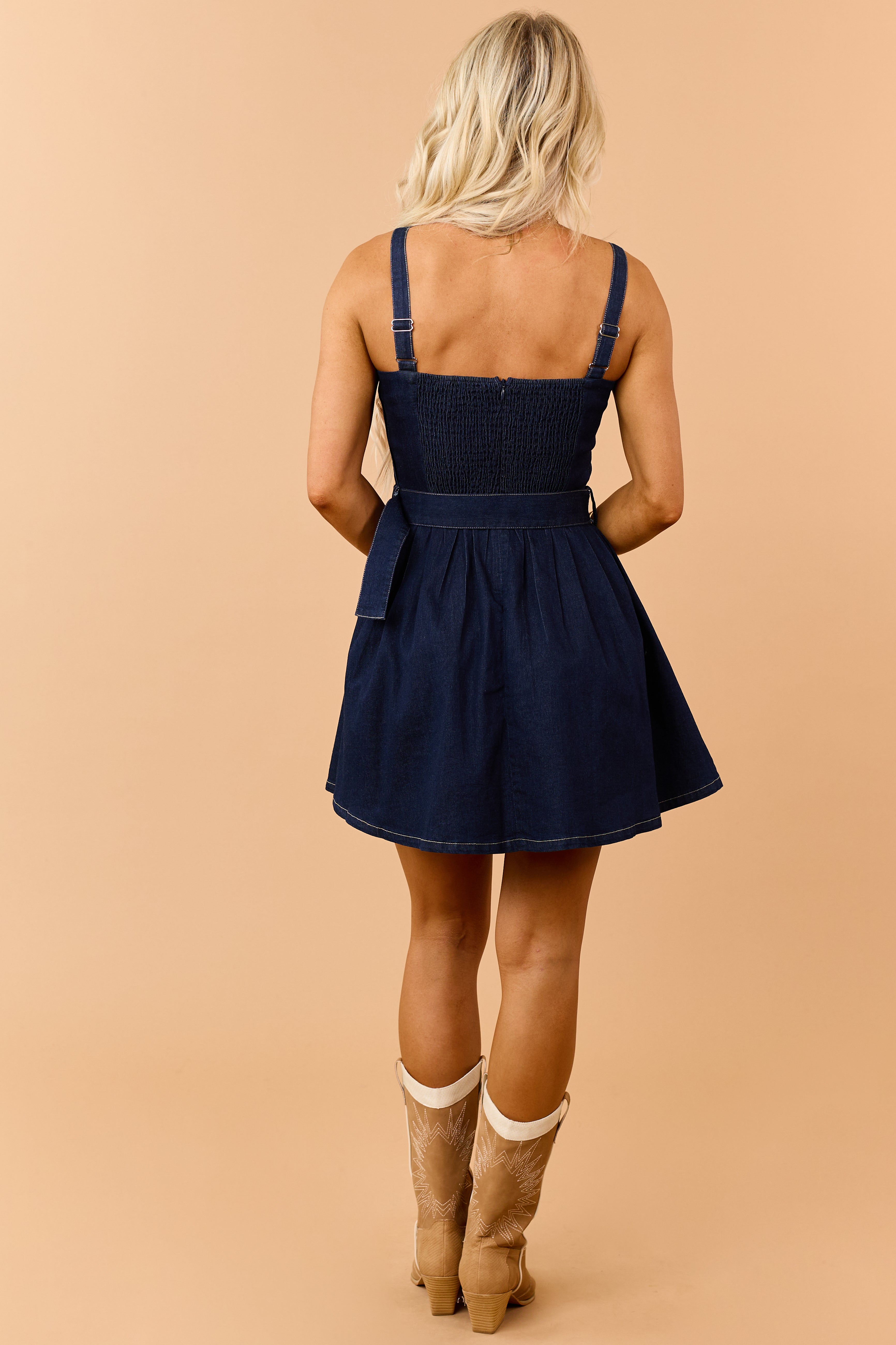 denim pleated dress Dark Wash Mini with Belt Item # D03180MW EXCLUSIVE: Erica Mena Joins Size:3XL5 womensjhubba