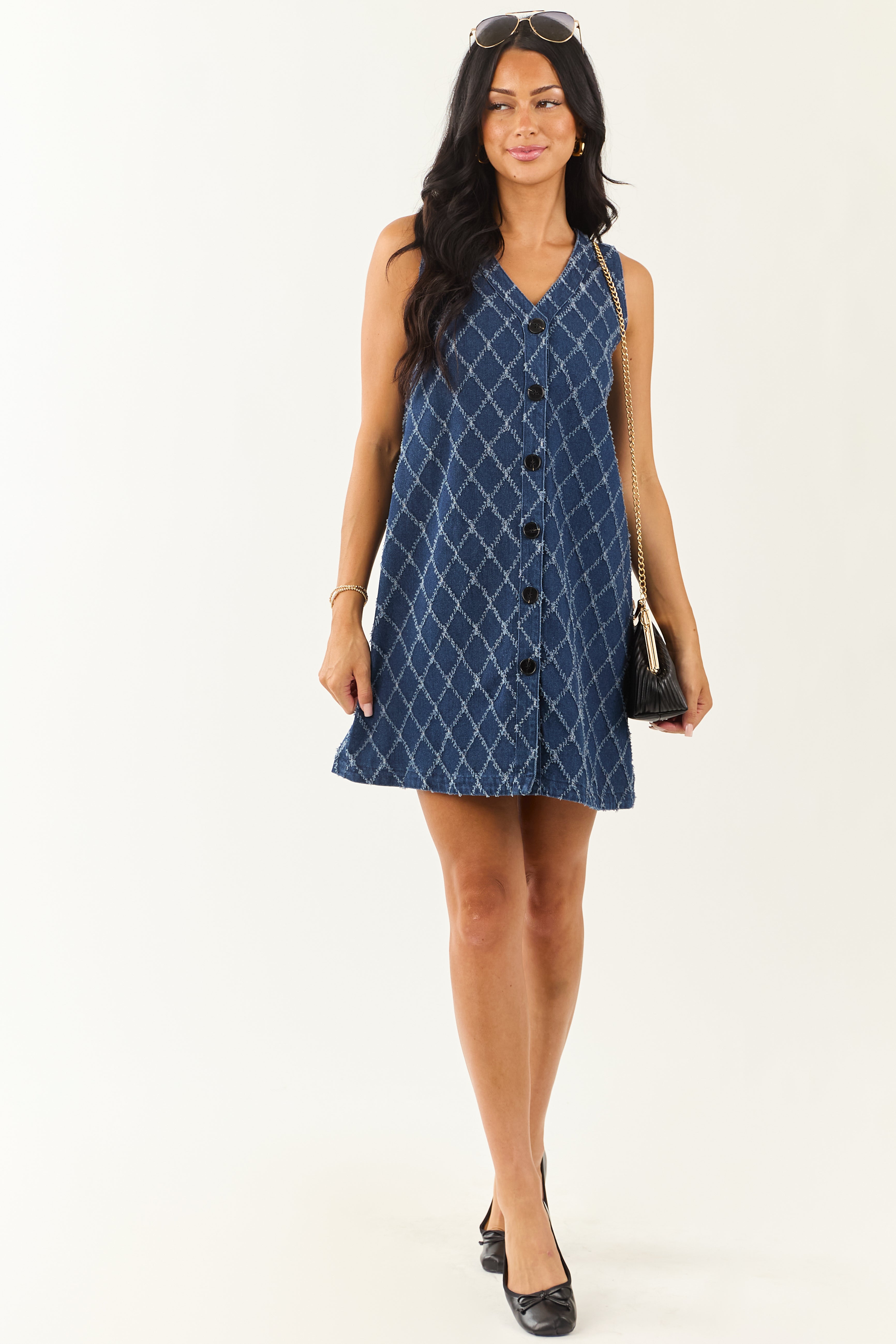 patterned denim dress Chambray Stitch & Bloom Embroidered Maxi Dress, Denim Medium