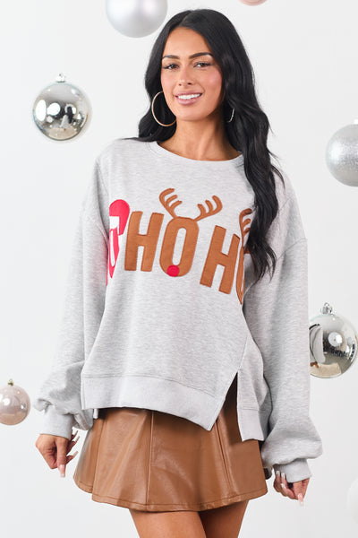 Dove Grey 'Ho Ho Ho' Graphic Sweatshirt