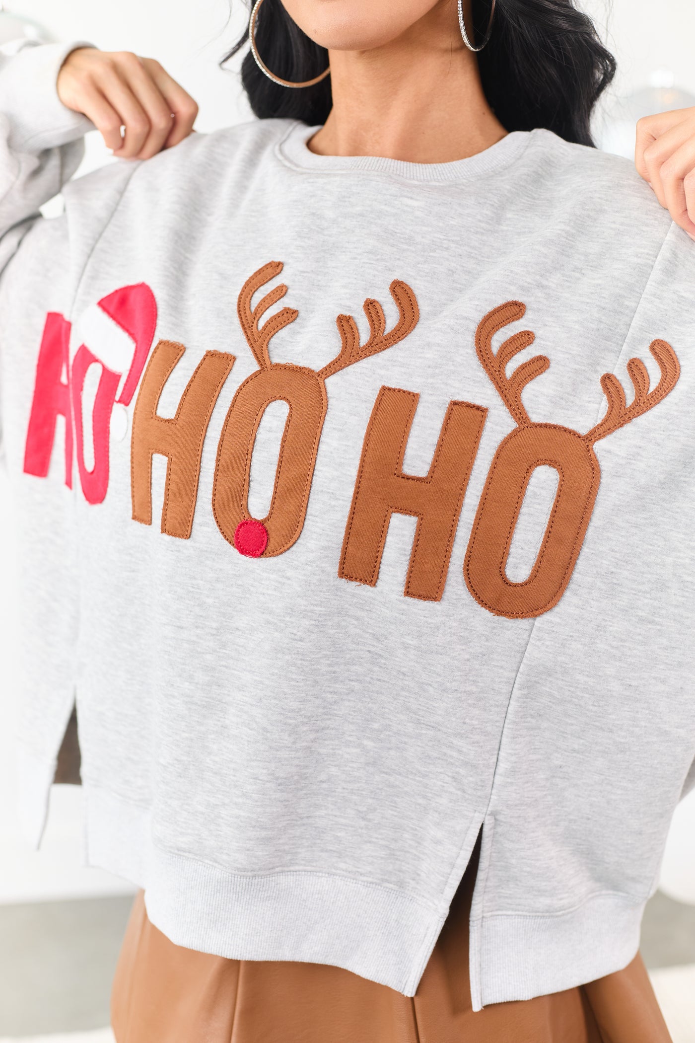 Dove Grey 'Ho Ho Ho' Graphic Sweatshirt