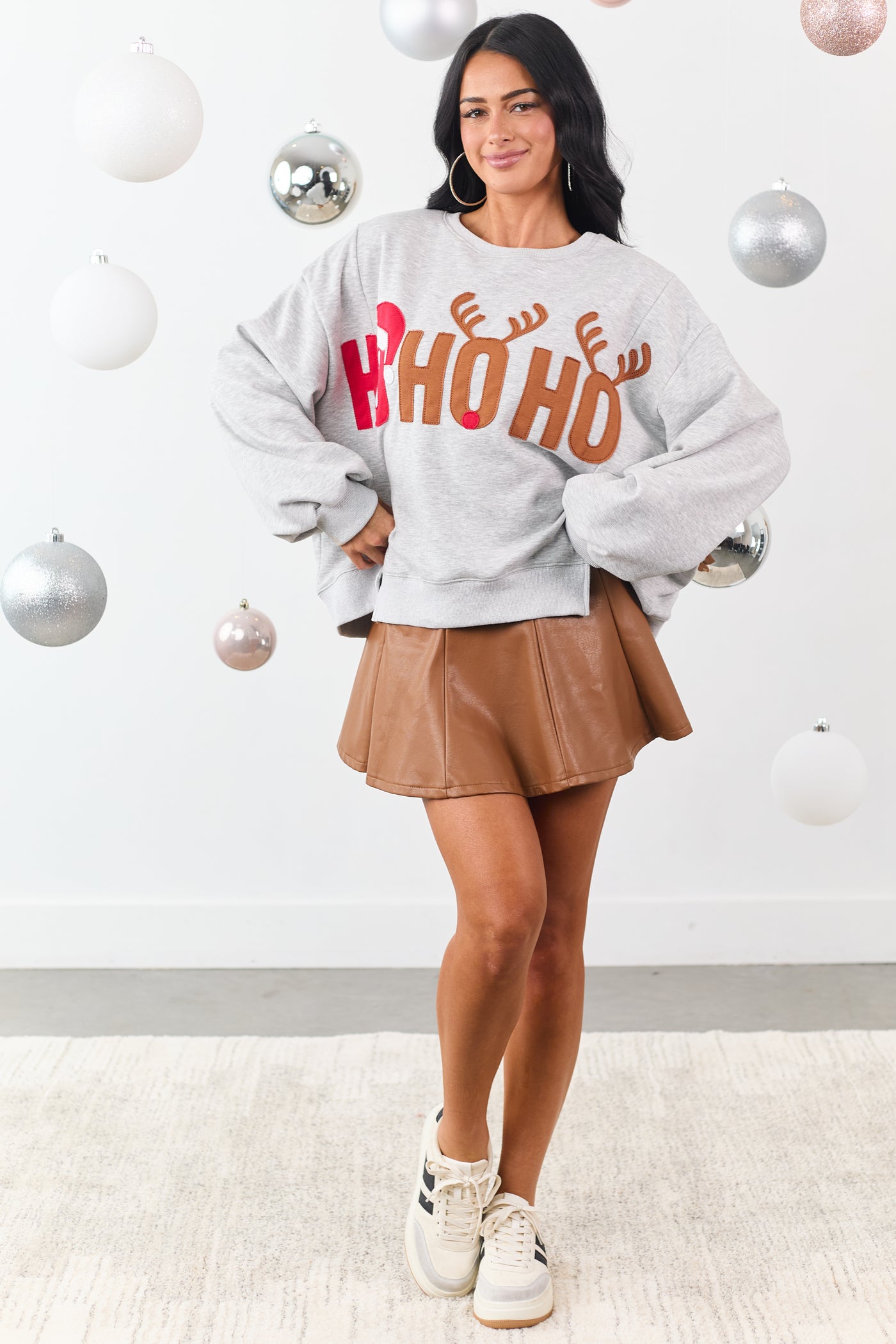 Dove Grey 'Ho Ho Ho' Graphic Sweatshirt