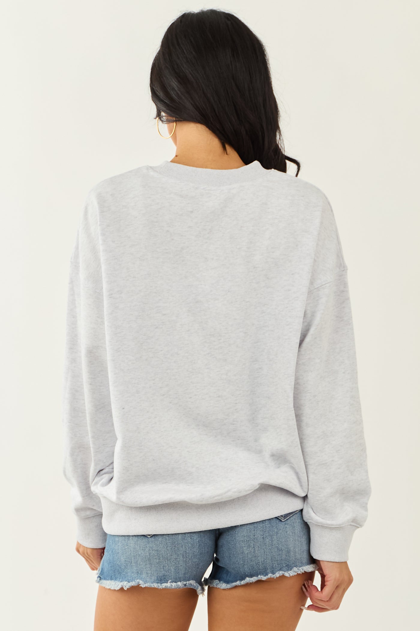 Dove Grey 'USA' Patchwork Graphic Sweatshirt