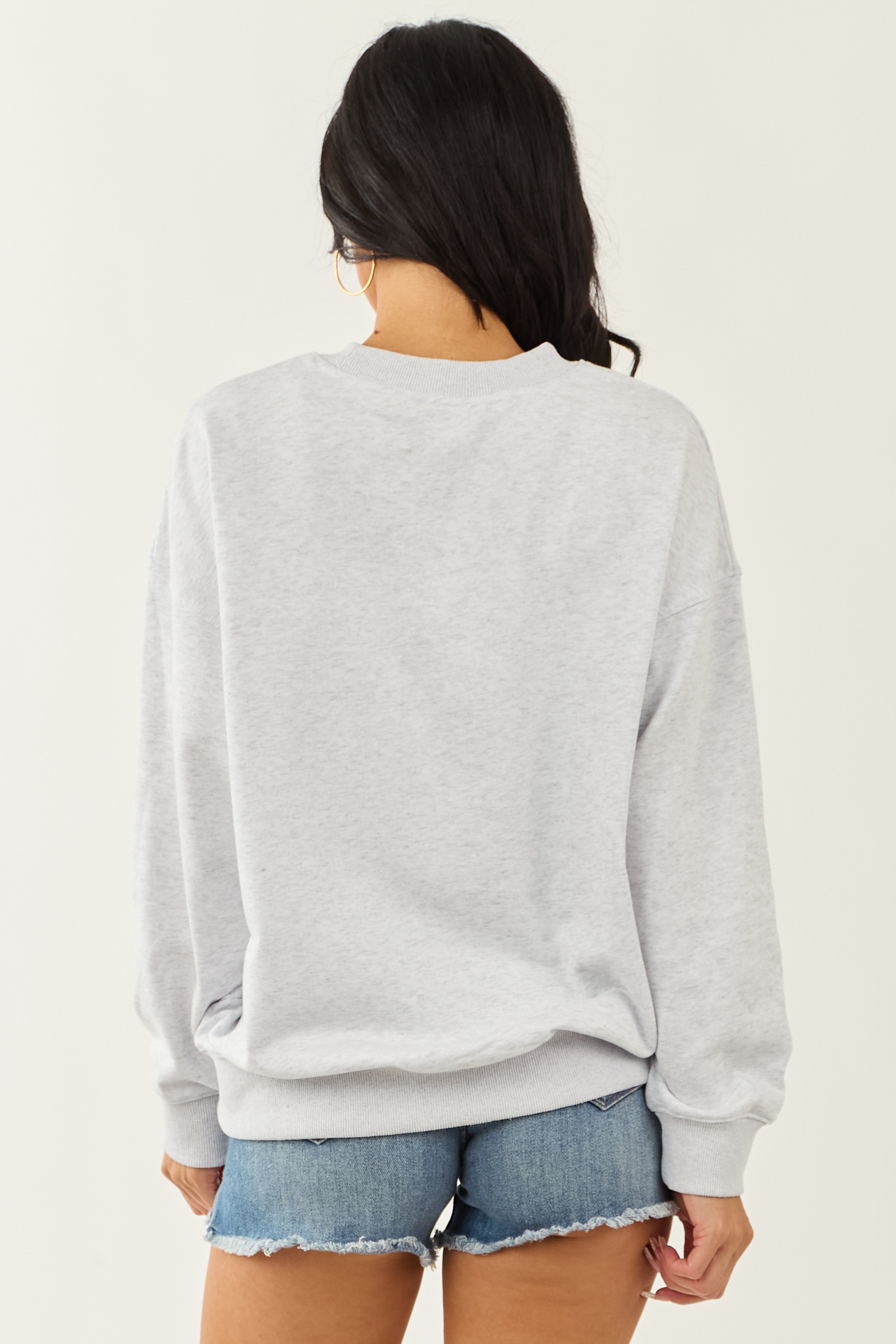Dove Grey 'USA' Patchwork Graphic Sweatshirt
