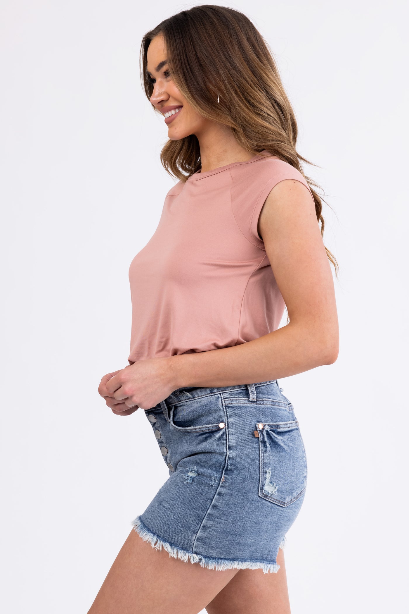Dusty Blush Cap Sleeve Knit Cropped Top