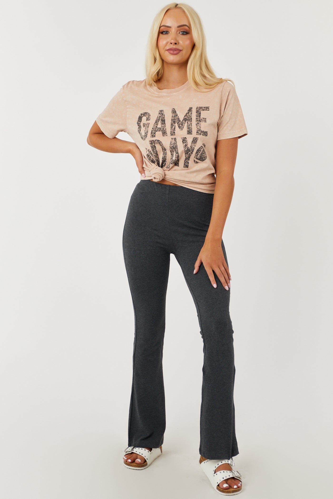 Dusty Coral Mineral Wash 'Game Day' Graphic Tee