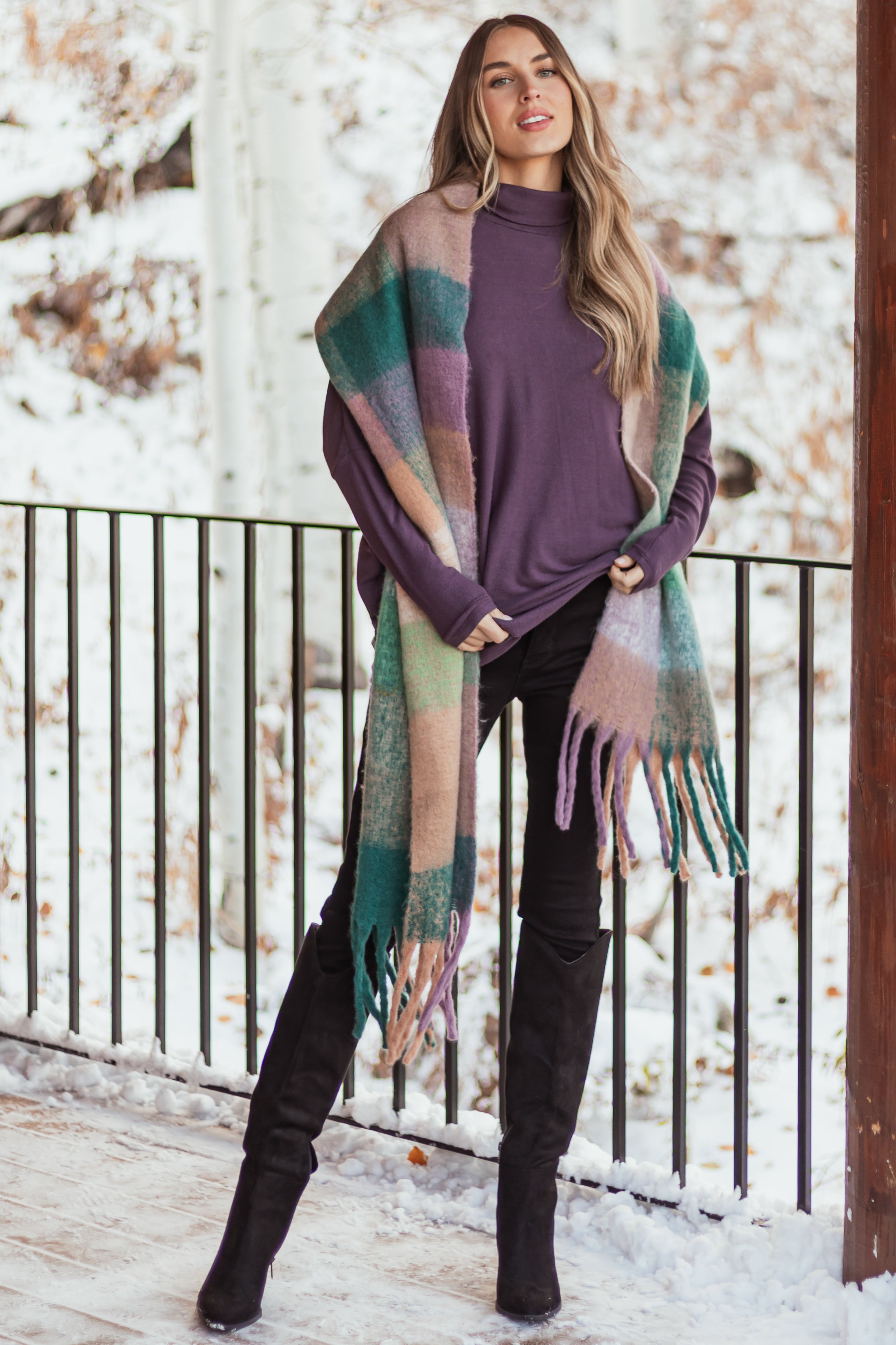 Dusty Grape Turtleneck Dolman Sleeve Top | Lime Lush Boutique
